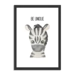 Poster Be Unique zebrapaardje Rechthoek Verticaal Met Lijst Template PBL 50 70 Verticaal Kinderen 13 1