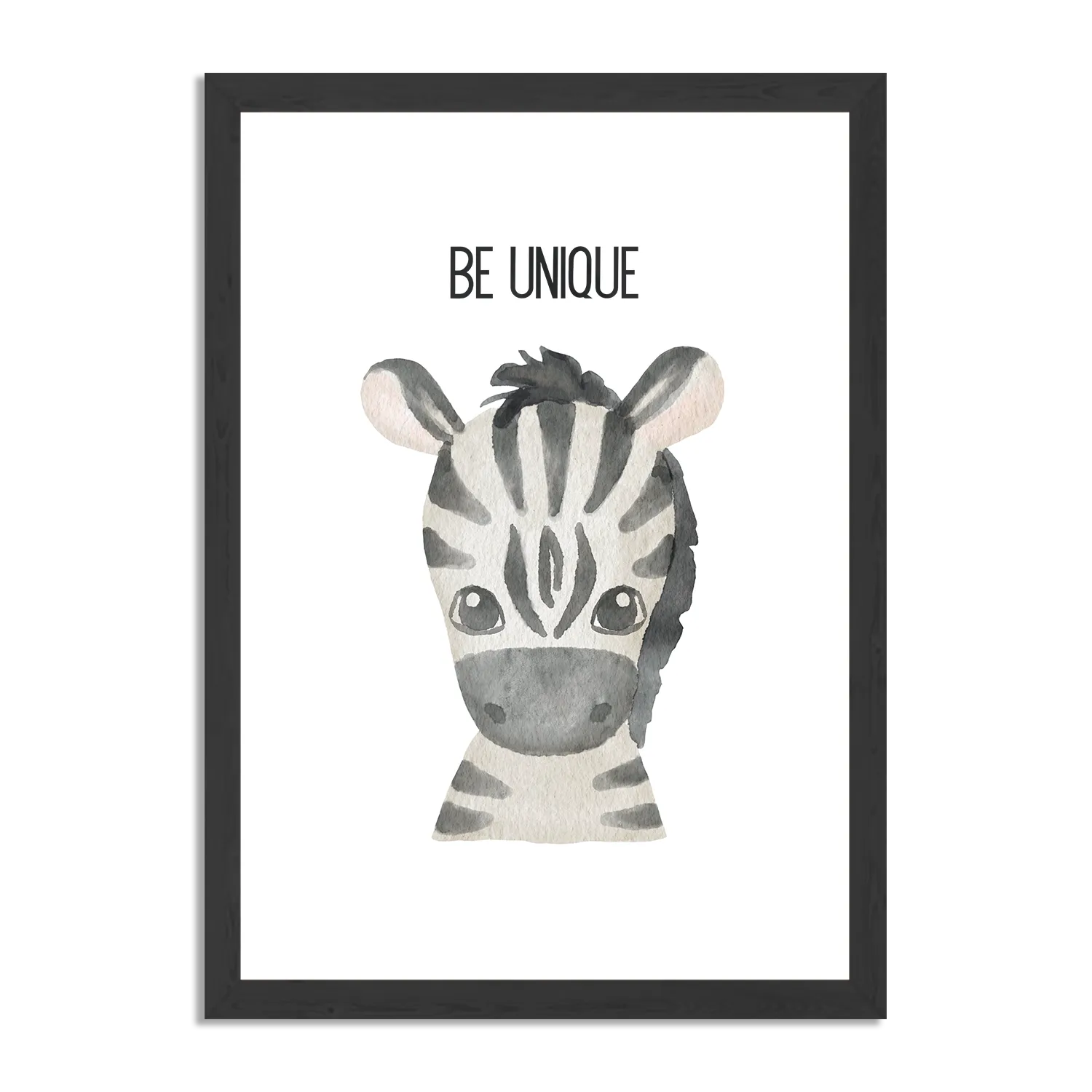 Poster Be Unique zebrapaardje Rechthoek Verticaal Met Lijst Template PBL 50 70 Verticaal Kinderen 13 1