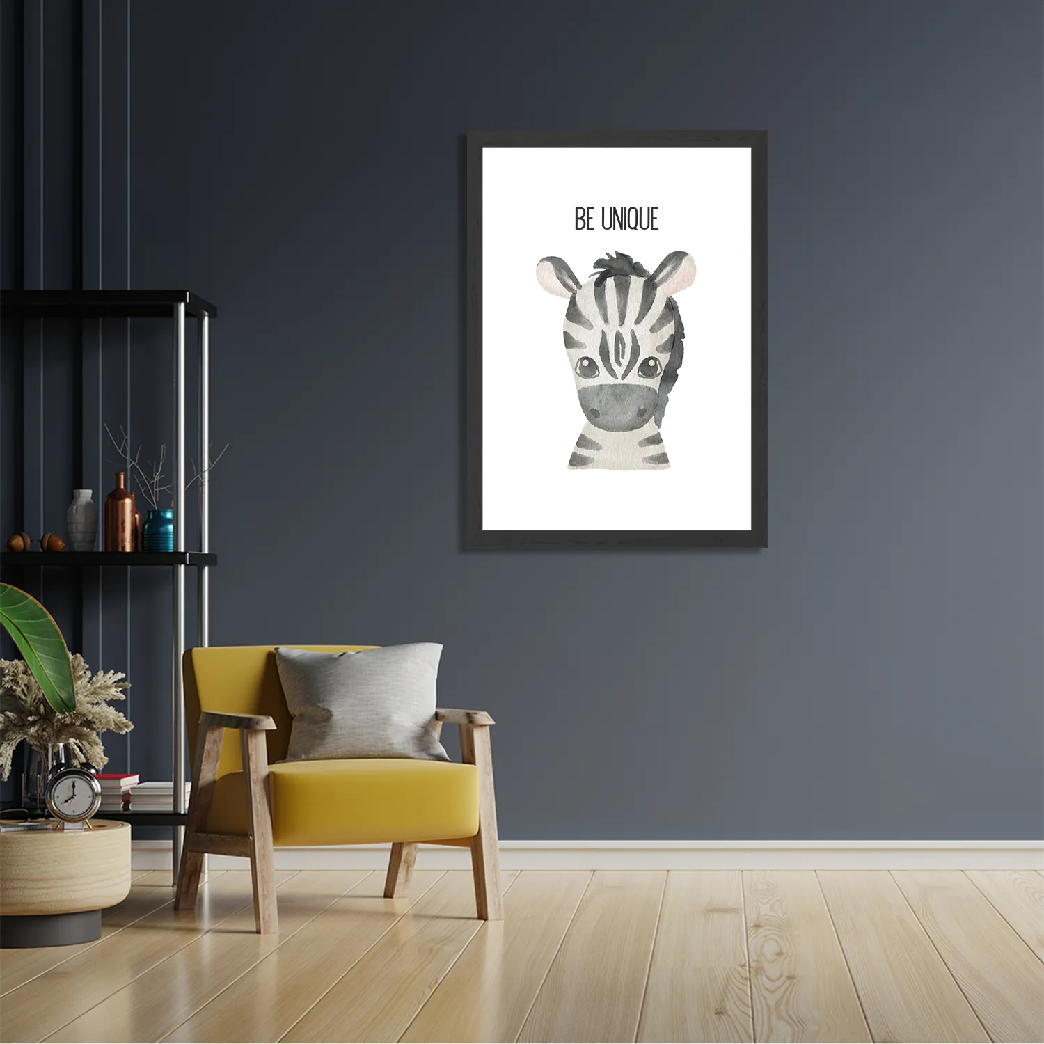 Poster Be Unique zebrapaardje Rechthoek Verticaal Met Lijst Template PBL 50 70 Verticaal Kinderen 13 2