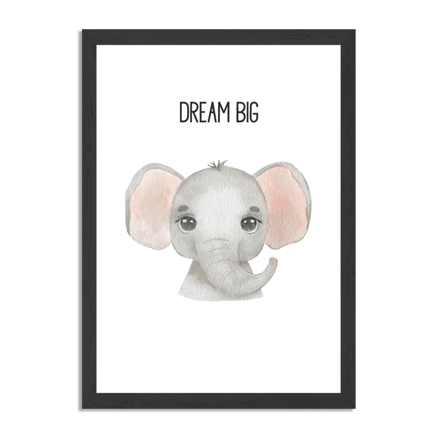 Poster Dream Big Olifantje Rechthoek Verticaal Met Lijst Template PBL 50 70 Verticaal Kinderen 17 1
