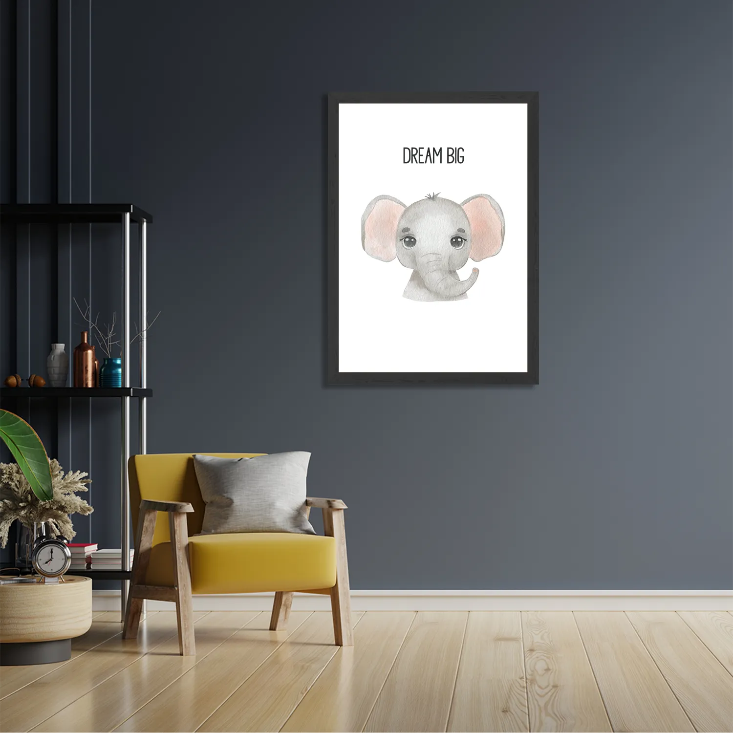 Poster Dream Big Olifantje Rechthoek Verticaal Met Lijst Template PBL 50 70 Verticaal Kinderen 17 2