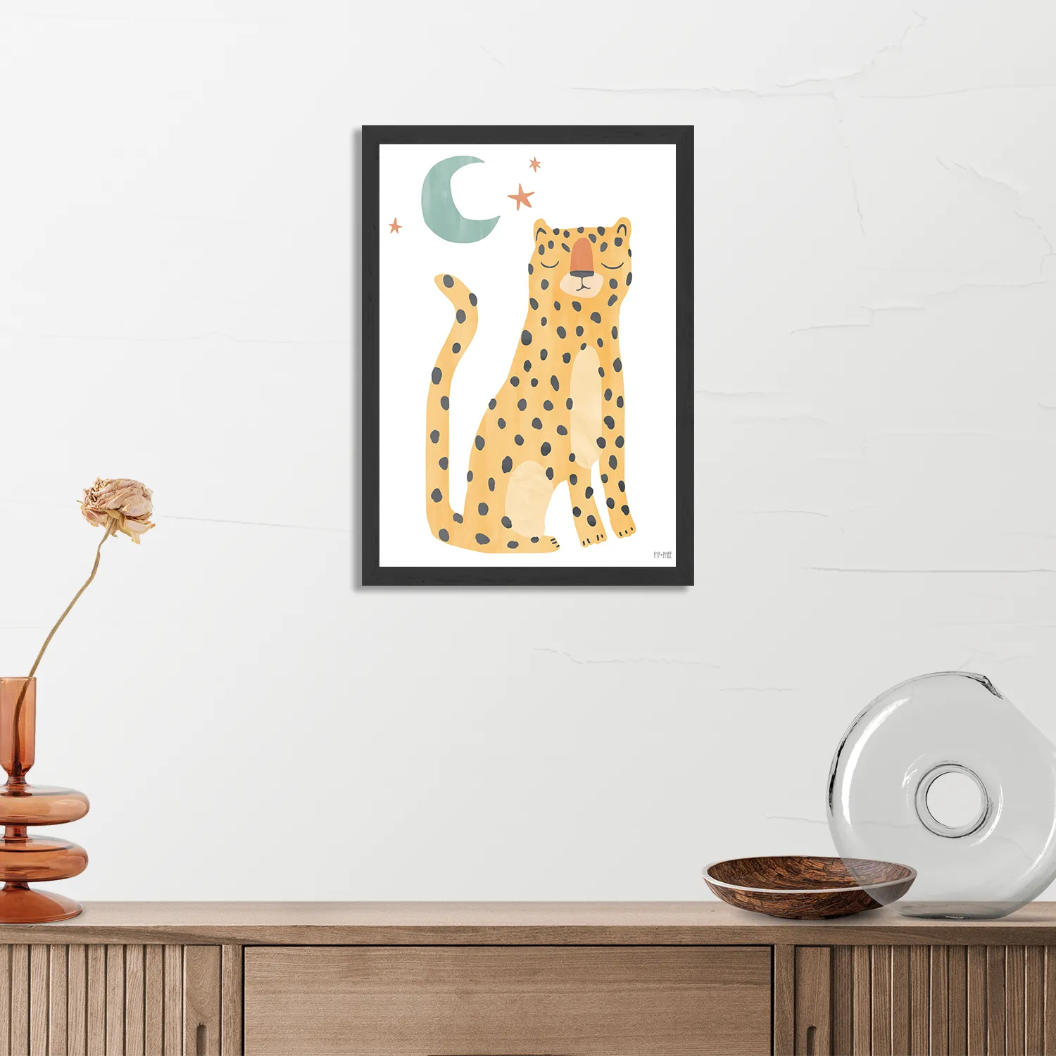 Poster Luie Luipaardje Rechthoek Verticaal Met Lijst Template PBL 50 70 Verticaal Kinderen 24 3