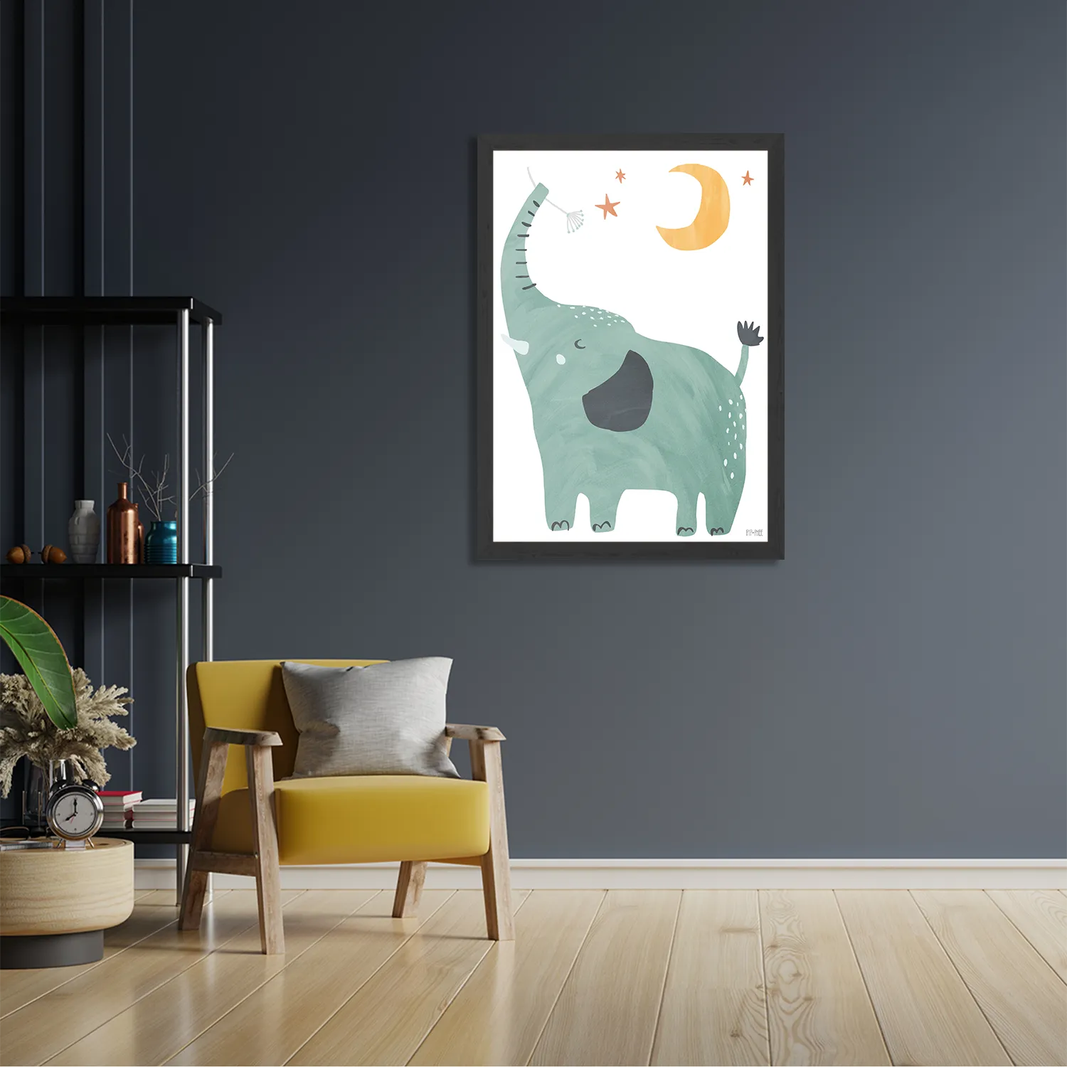 Poster De Blije Olifant Rechthoek Verticaal Met Lijst Template PBL 50 70 Verticaal Kinderen 26 2