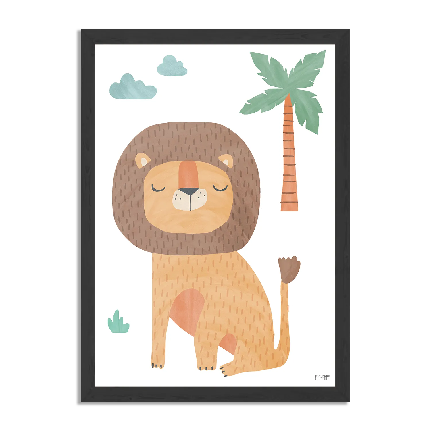 Poster De Leeuw in het bos Rechthoek Verticaal Met Lijst Template PBL 50 70 Verticaal Kinderen 28 1