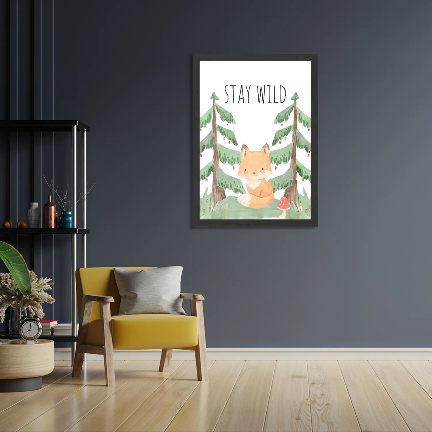 Poster Vos in het bos Rechthoek Verticaal Met Lijst Template PBL 50 70 Verticaal Kinderen 3 2