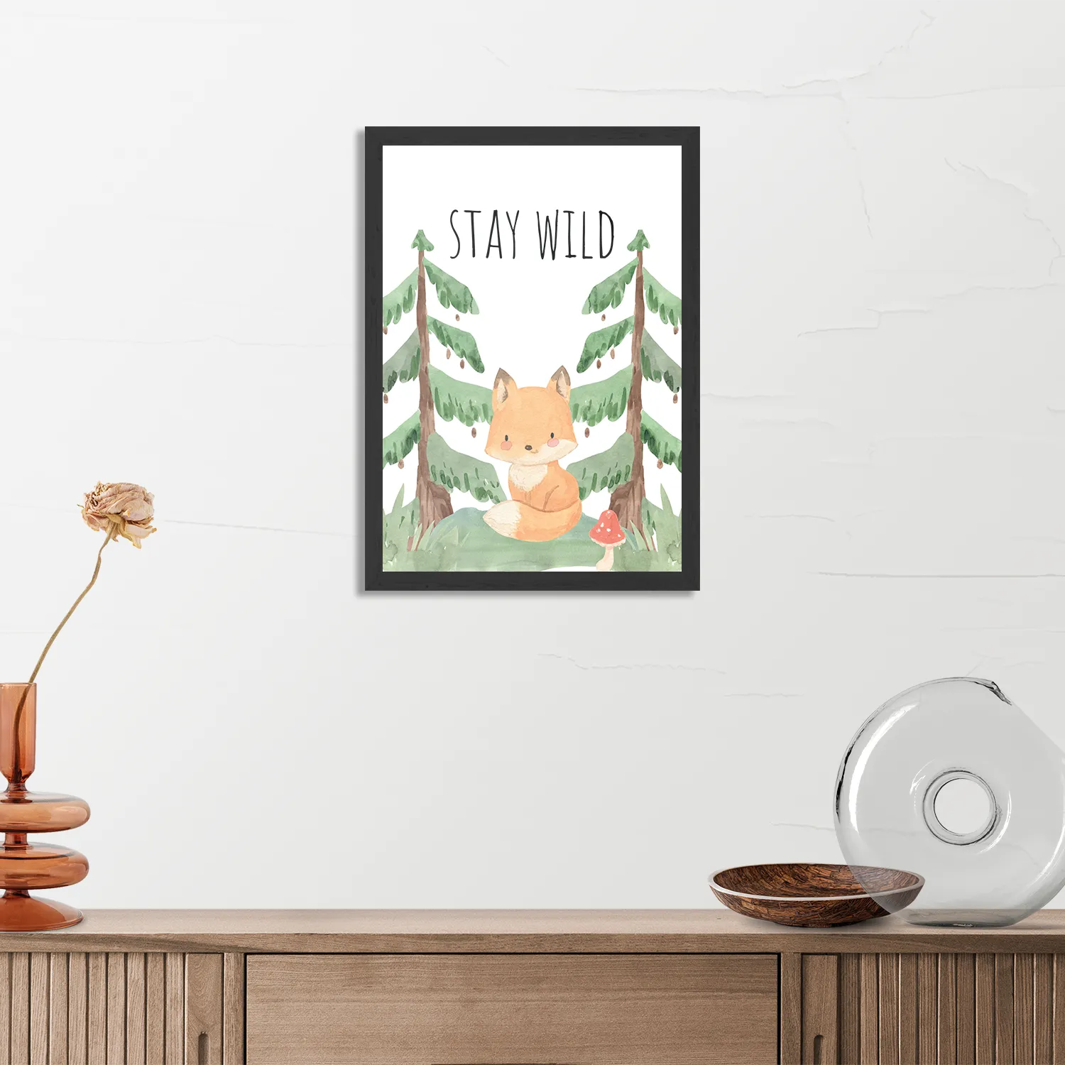 Poster Vos in het bos Rechthoek Verticaal Met Lijst Template PBL 50 70 Verticaal Kinderen 3 3