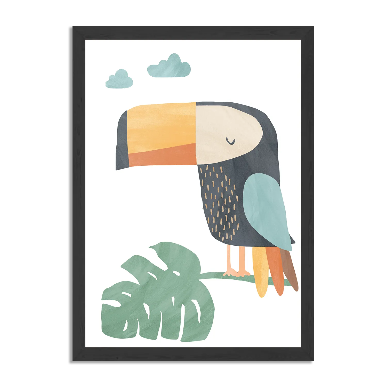 Poster Toekan in de wolken Rechthoek Verticaal Met Lijst Template PBL 50 70 Verticaal Kinderen 30 1
