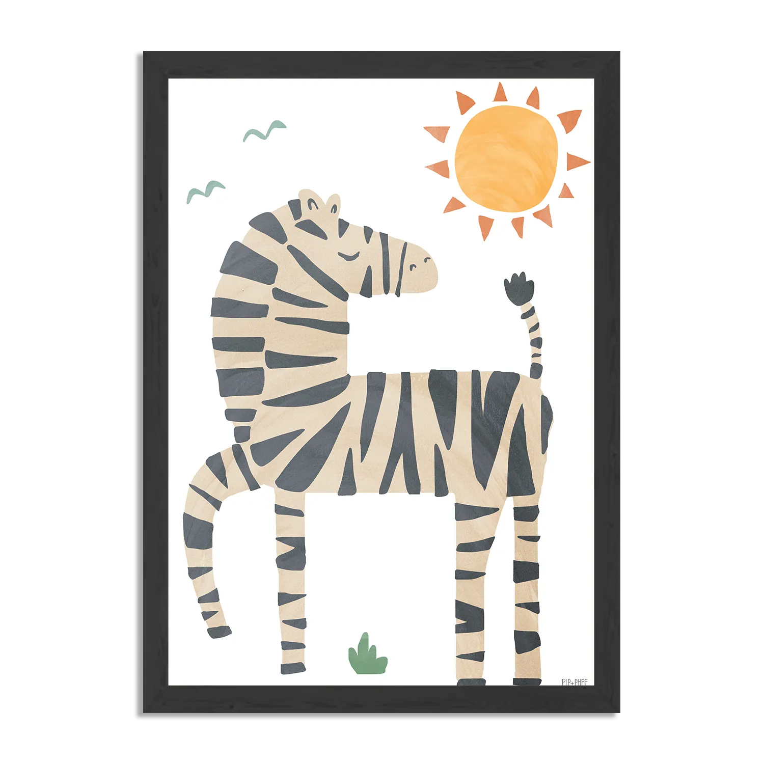 Poster Zebrapaardje in het zonnetje Rechthoek Verticaal Met Lijst Template PBL 50 70 Verticaal Kinderen 31 1