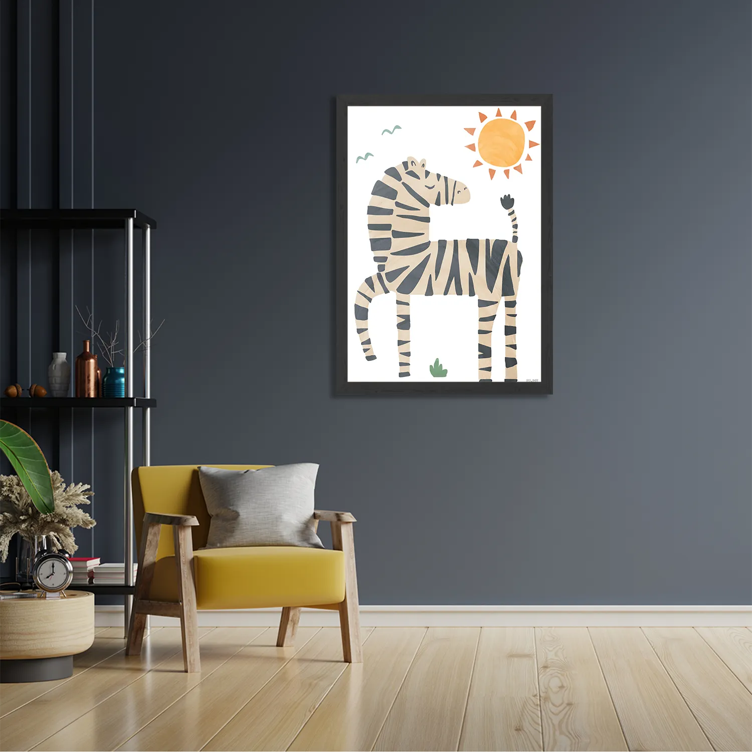 Poster Zebrapaardje in het zonnetje Rechthoek Verticaal Met Lijst Template PBL 50 70 Verticaal Kinderen 31 2