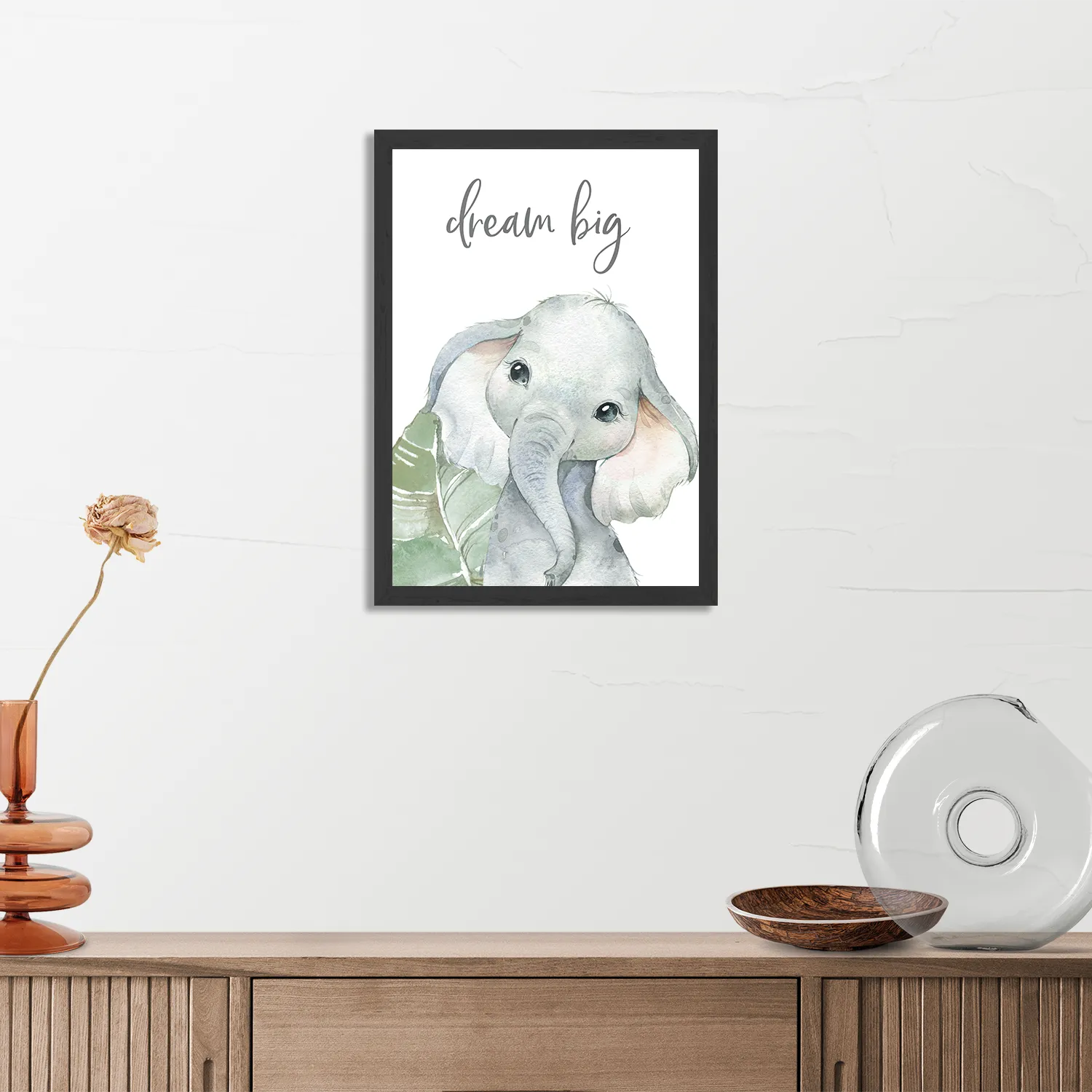 Poster Het Blije Olifantje Rechthoek Verticaal Met Lijst Template PBL 50 70 Verticaal Kinderen 4 3