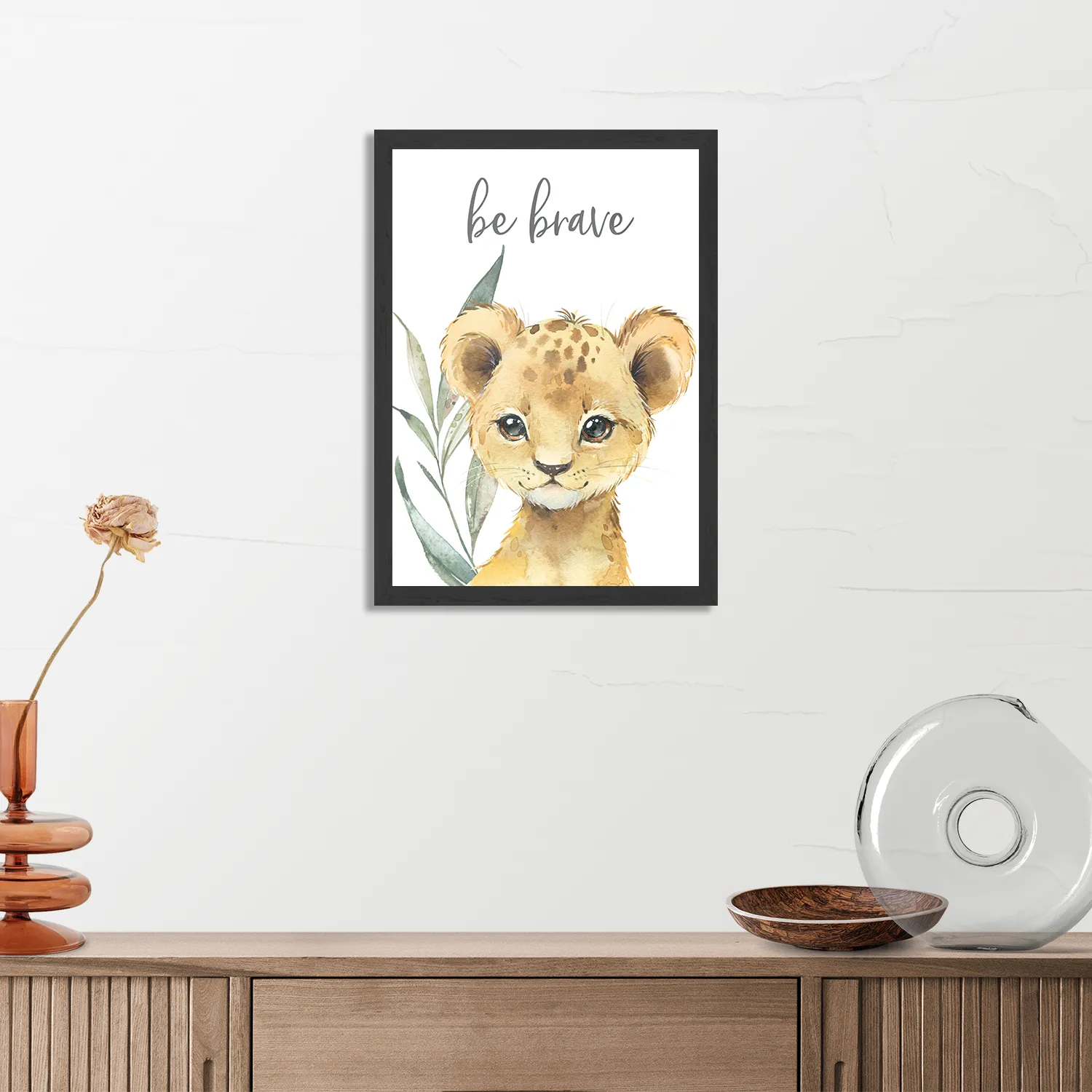 Poster Lief Babyleeuwtje Rechthoek Verticaal Met Lijst Template PBL 50 70 Verticaal Kinderen 6 3