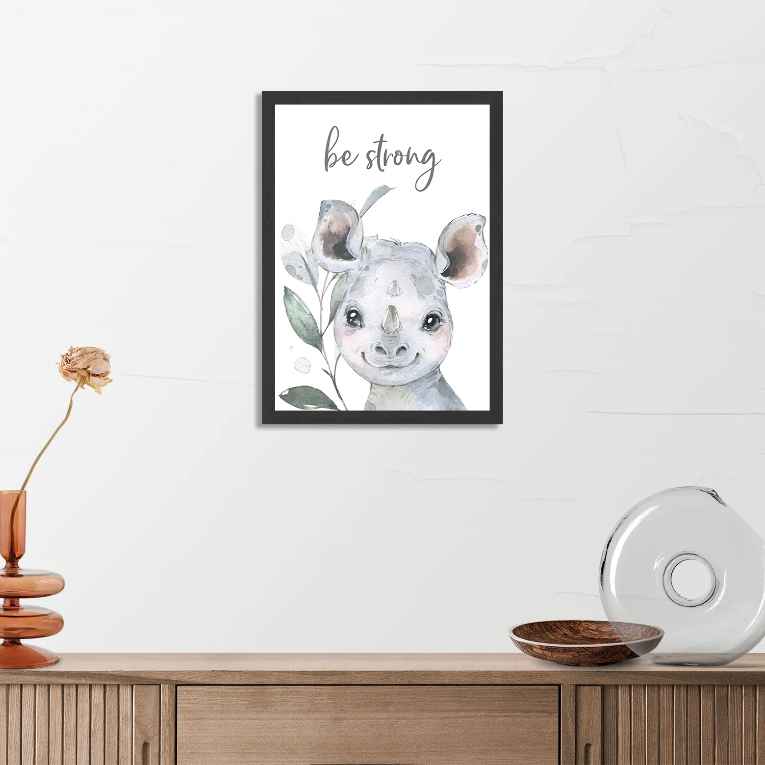 Poster Neushoorntje Rechthoek Verticaal Met Lijst Template PBL 50 70 Verticaal Kinderen 7 3