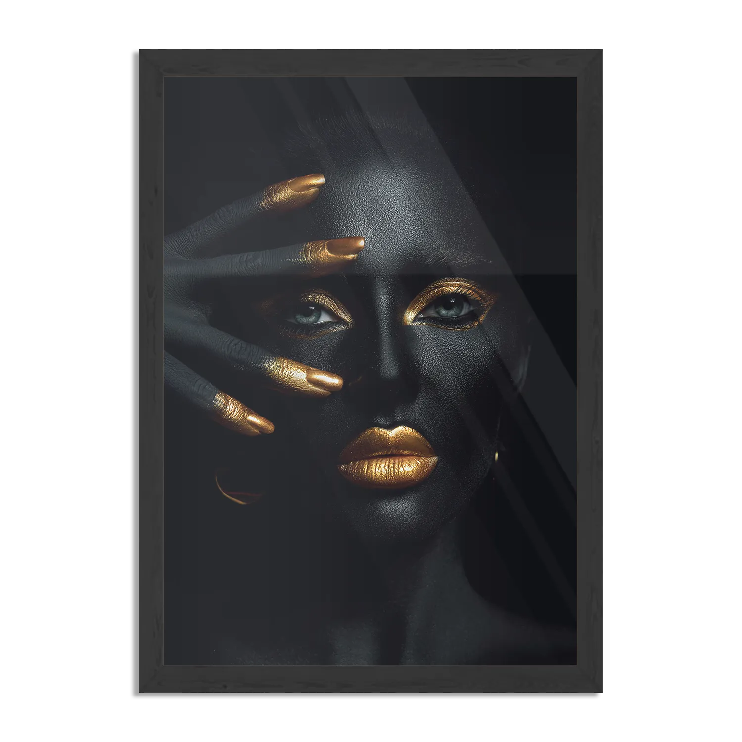 Poster Black Whoman With Gold Orange Rechthoek Verticaal Met Lijst Template PBL 50 70 Verticaal Lifestyle 17 1