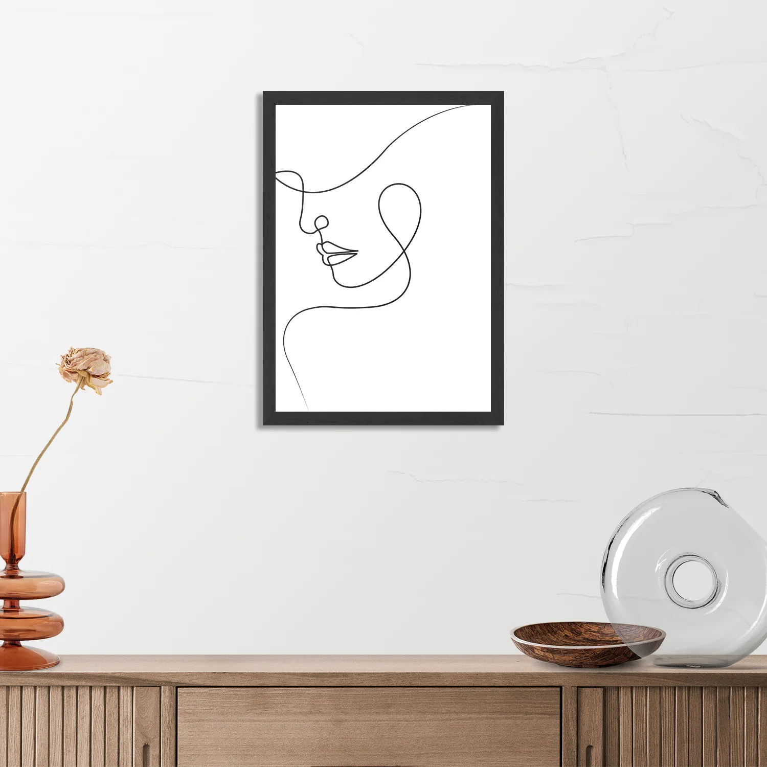 Poster De Golvende Dikke Kaaklijn Rechthoek Verticaal Met Lijst Template PBL 50 70 Verticaal Lifestyle 8 3