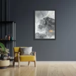 Poster Abstract Marmer Look Grijs met Goud 02 Rechthoek Verticaal Met Lijst Template PBL 50 70 Verticaal Marmer 10 2