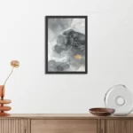 Poster Abstract Marmer Look Grijs met Goud 02 Rechthoek Verticaal Met Lijst Template PBL 50 70 Verticaal Marmer 10 3