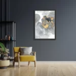 Poster Abstract Marmer Look Grijs met Goud 03 Rechthoek Verticaal Met Lijst Template PBL 50 70 Verticaal Marmer 11 2