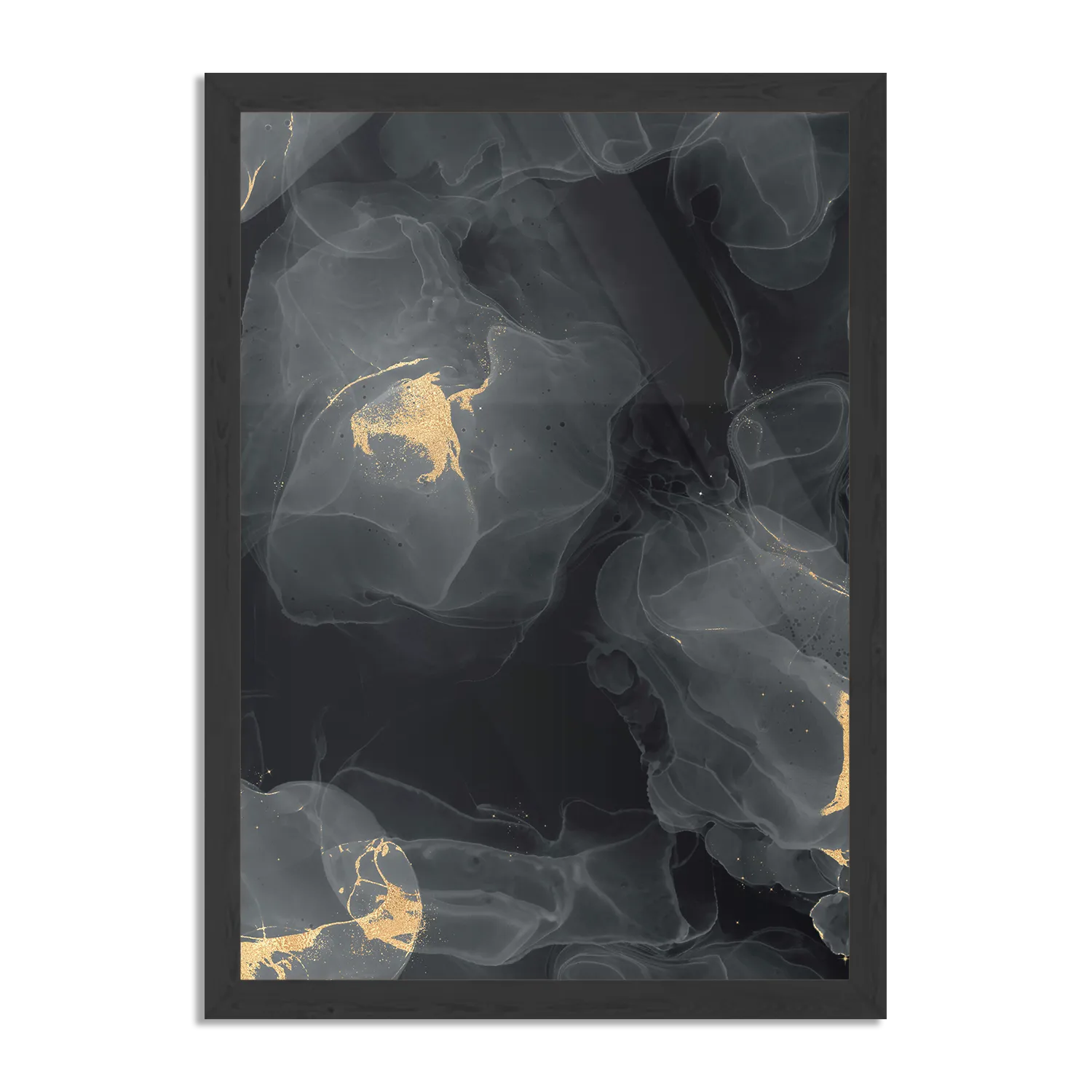 Poster Abstract Marmer Look Zwart met Goud 03 Rechthoek Verticaal Met Lijst Template PBL 50 70 Verticaal Marmer 12 1