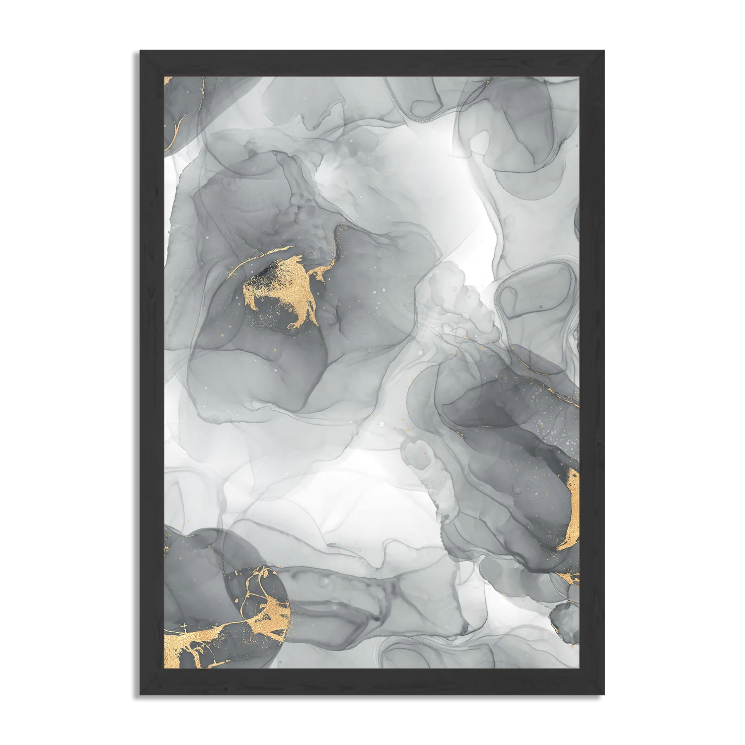 Poster Abstract Marmer Look Grijs met Goud 04 Rechthoek Verticaal Met Lijst Template PBL 50 70 Verticaal Marmer 13 1