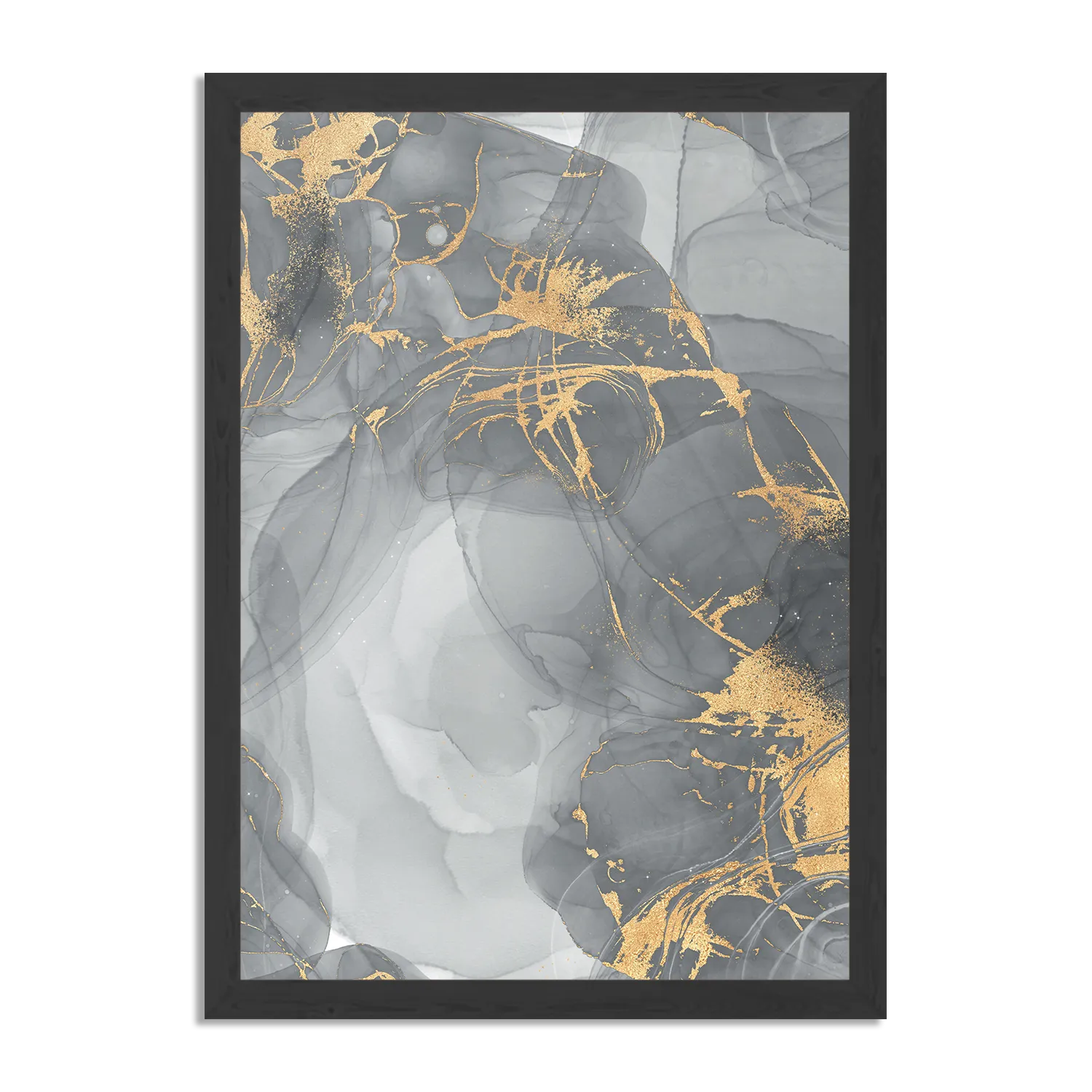 Poster Abstract Marmer Look Grijs met Goud 05 Rechthoek Verticaal Met Lijst Template PBL 50 70 Verticaal Marmer 14 1