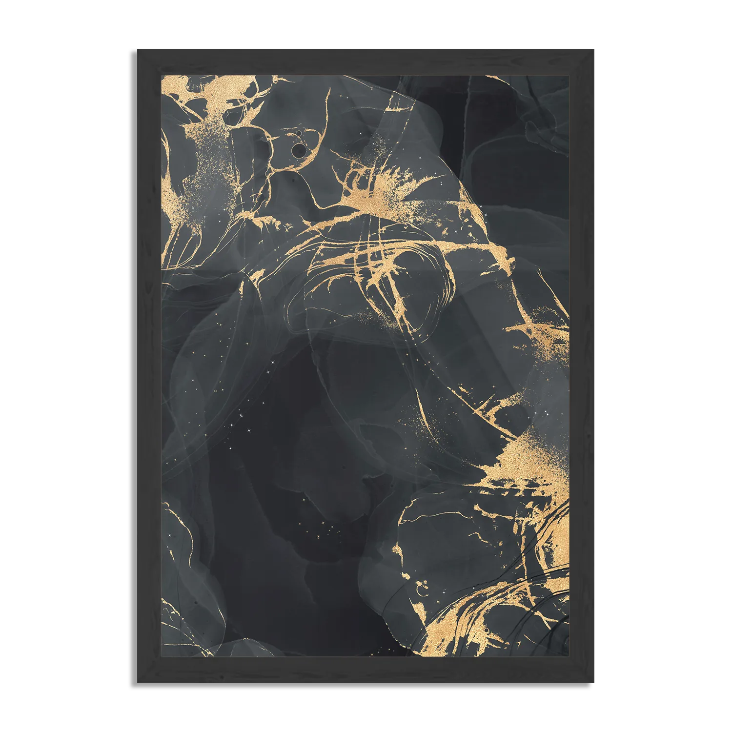 Poster Abstract Marmer Look Zwart met Goud 04 Rechthoek Verticaal Met Lijst Template PBL 50 70 Verticaal Marmer 15 1