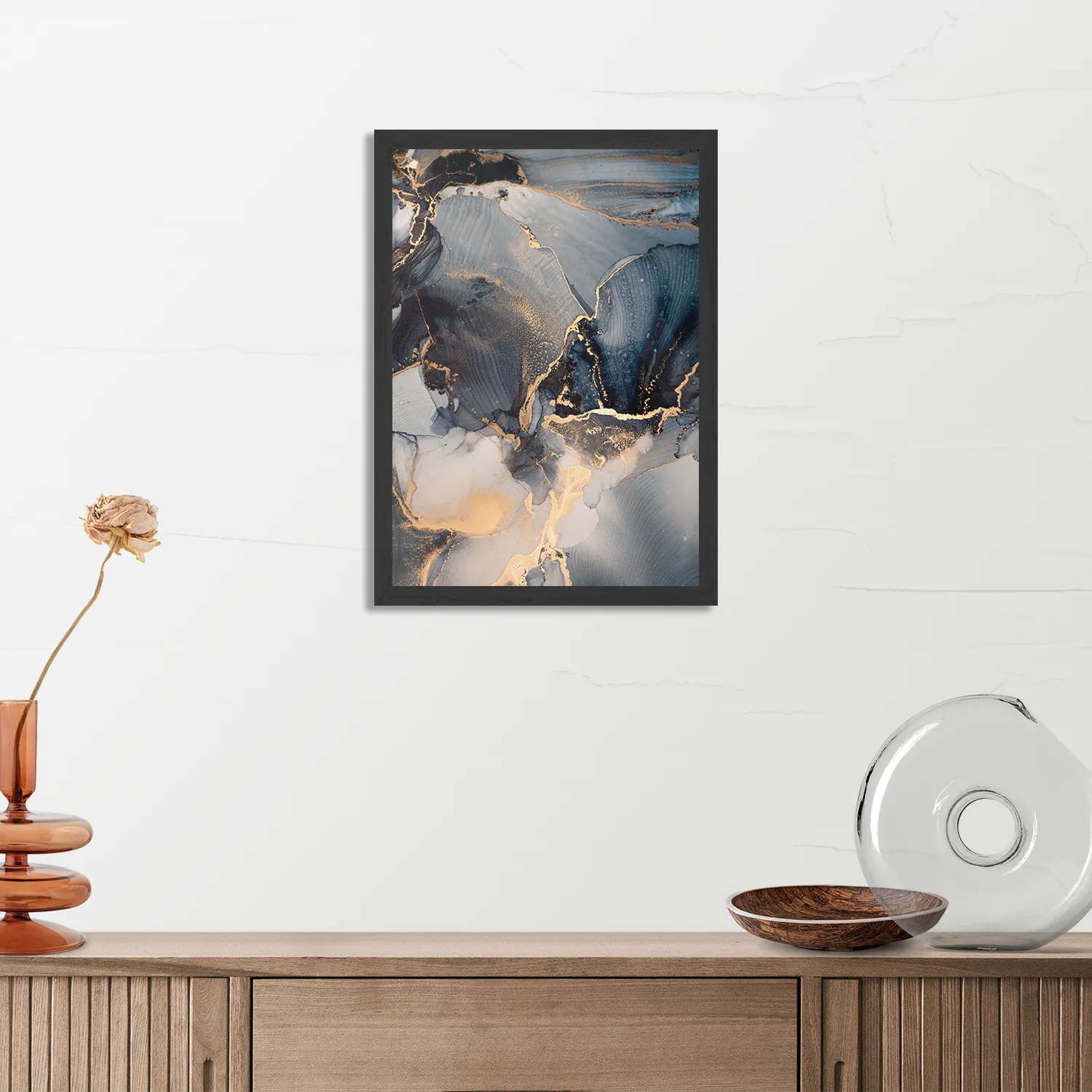 Template_PBL_50-70_Verticaal_Marmer_29-3 Poster Marmer Look Chique Donker Blauwtinten met Goud 01 Rechthoek Verticaal Met Lijst Template PBL 50 70 Verticaal Marmer 29 3