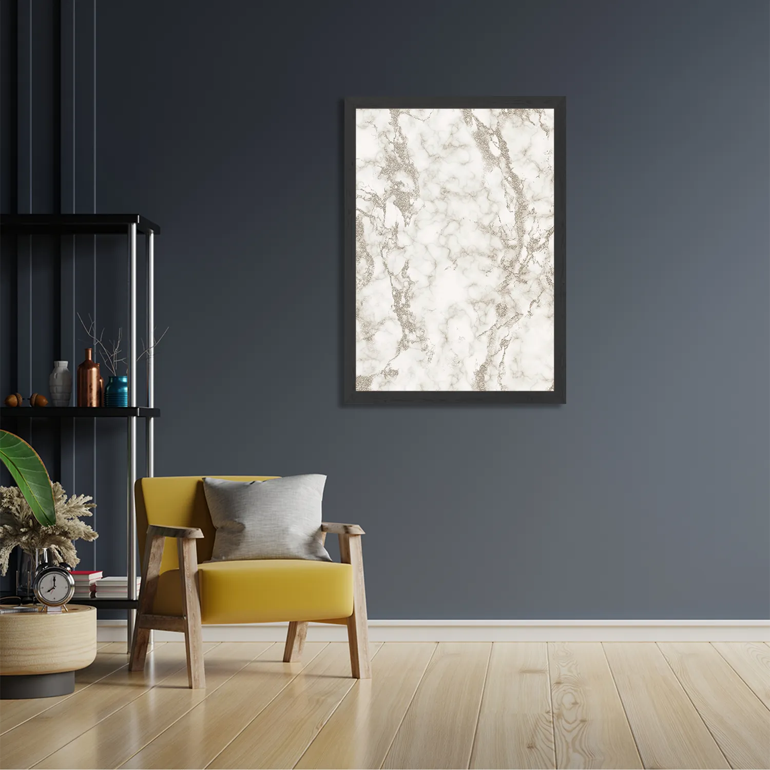 Poster Basis Marmer Look Grijs Rechthoek Verticaal Met Lijst Template PBL 50 70 Verticaal Marmer 3 2