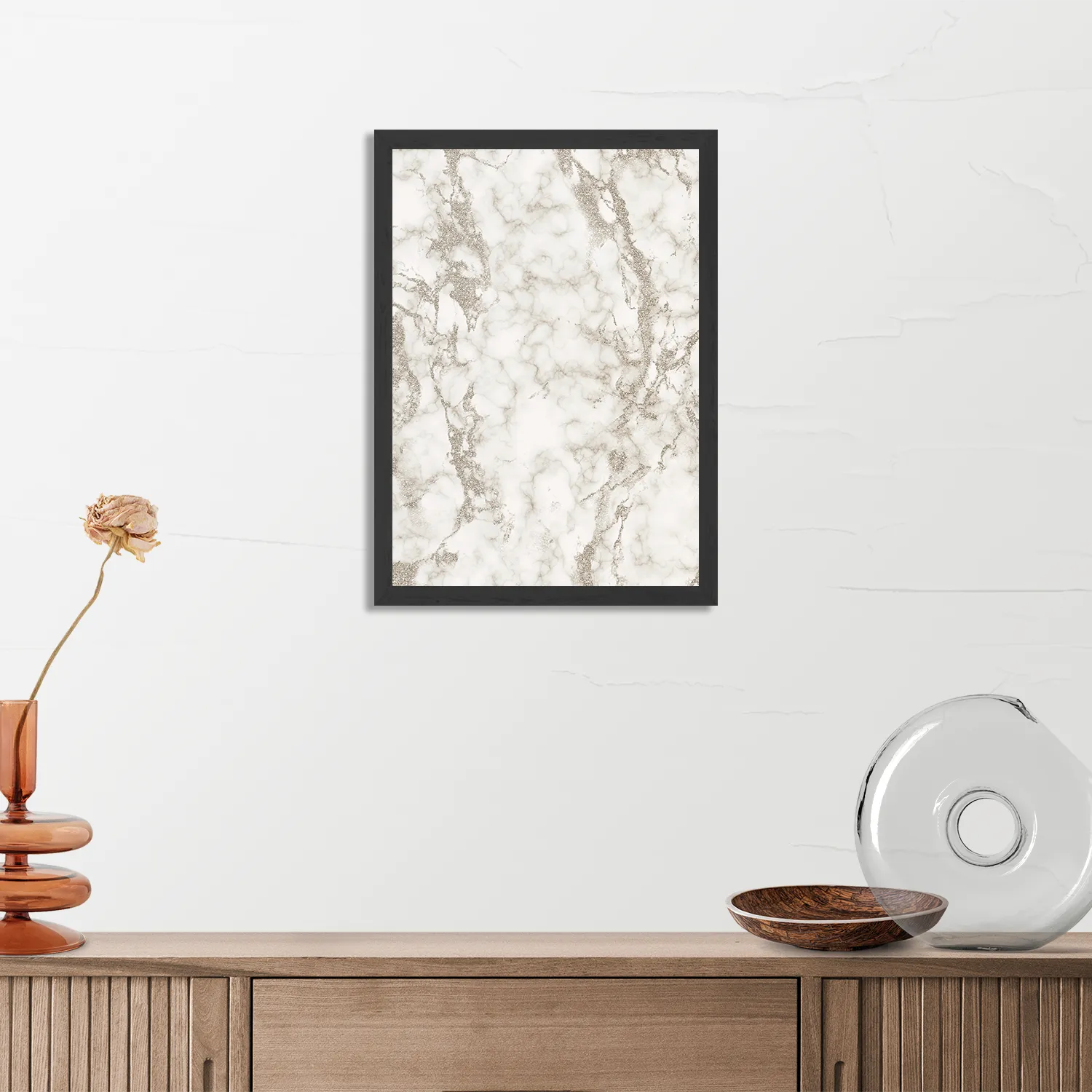 Poster Basis Marmer Look Grijs Rechthoek Verticaal Met Lijst Template PBL 50 70 Verticaal Marmer 3 3