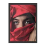 Poster Jonge Arabische Vrouw Met Rode Hoofddoek Rechthoek Verticaal Met Lijst Template PBL 50 70 Verticaal Mensen 1 1