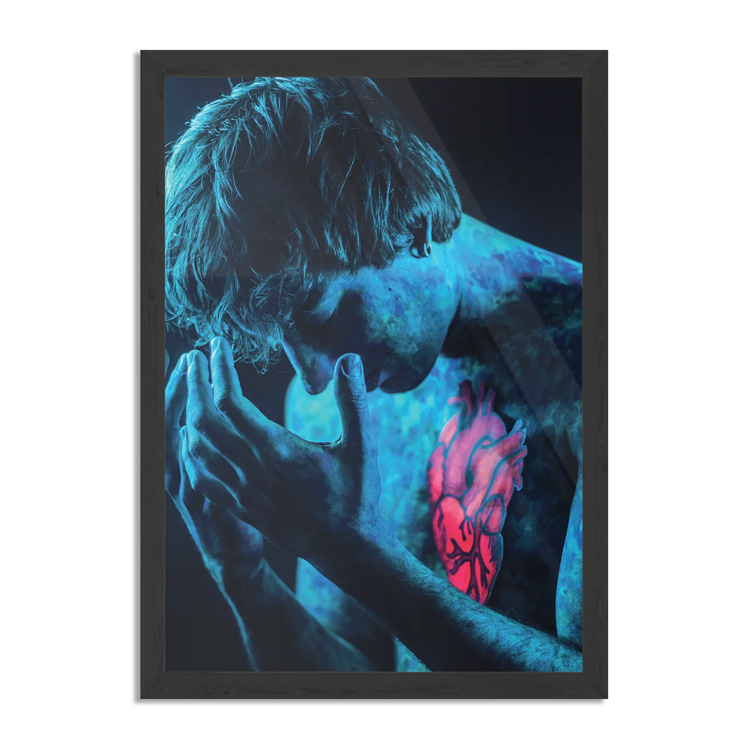 Poster Mystrieuze Man Blauw Rechthoek Verticaal Met Lijst Template PBL 50 70 Verticaal Mensen 14 1