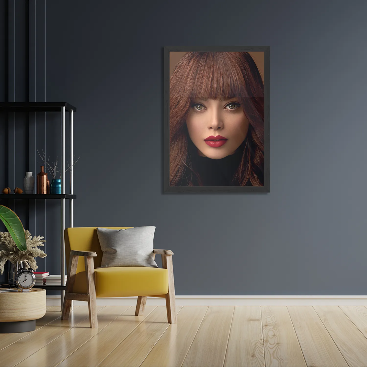 Poster Mooie Vrouw Met Oranje Haar Rechthoek Verticaal Met Lijst Template PBL 50 70 Verticaal Mensen 20 2