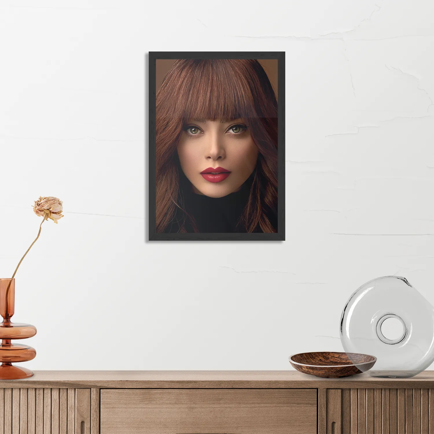 Poster Mooie Vrouw Met Oranje Haar Rechthoek Verticaal Met Lijst Template PBL 50 70 Verticaal Mensen 20 3