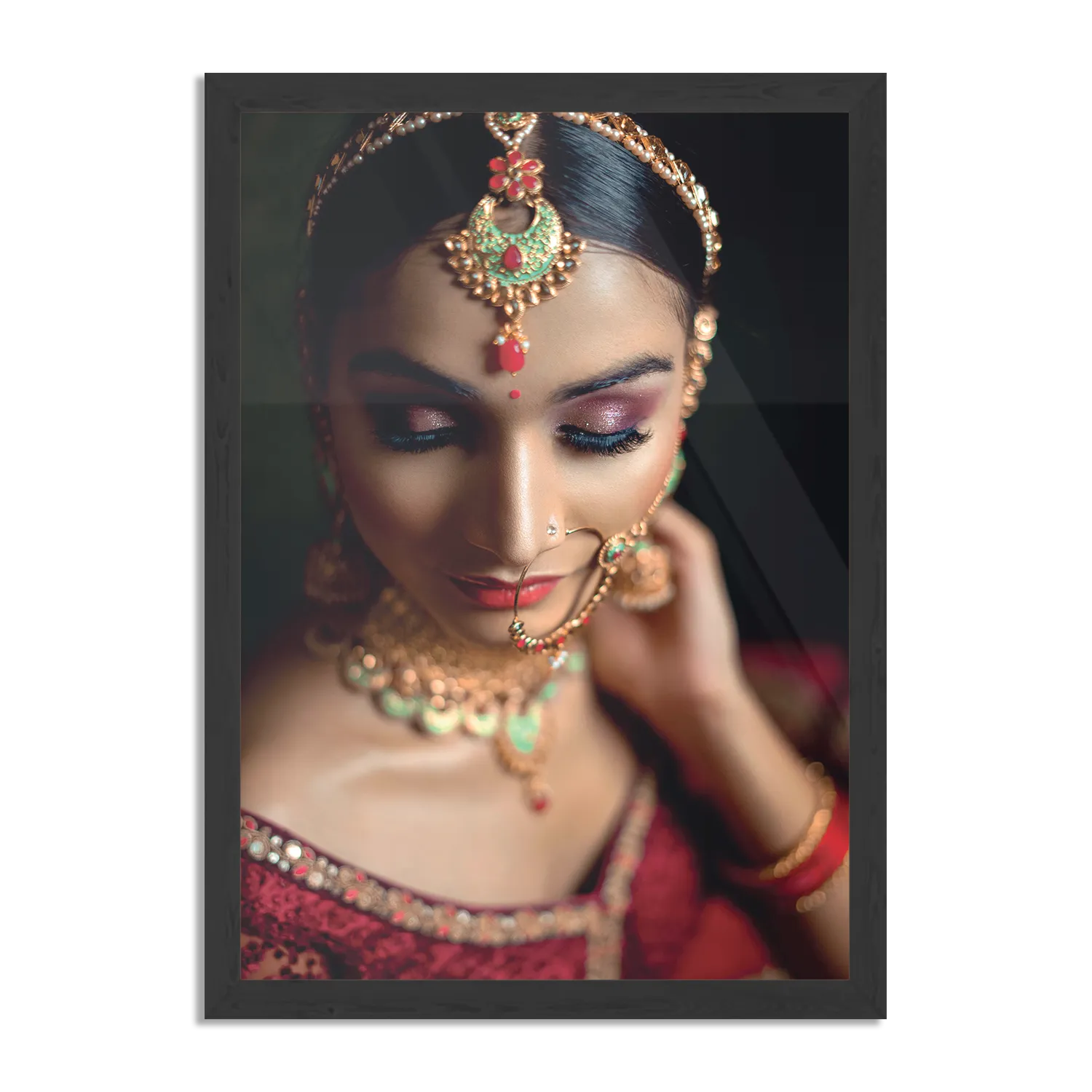 Poster Indiaanse Vrouw In Kostuum Rechthoek Verticaal Met Lijst Template PBL 50 70 Verticaal Mensen 21 1