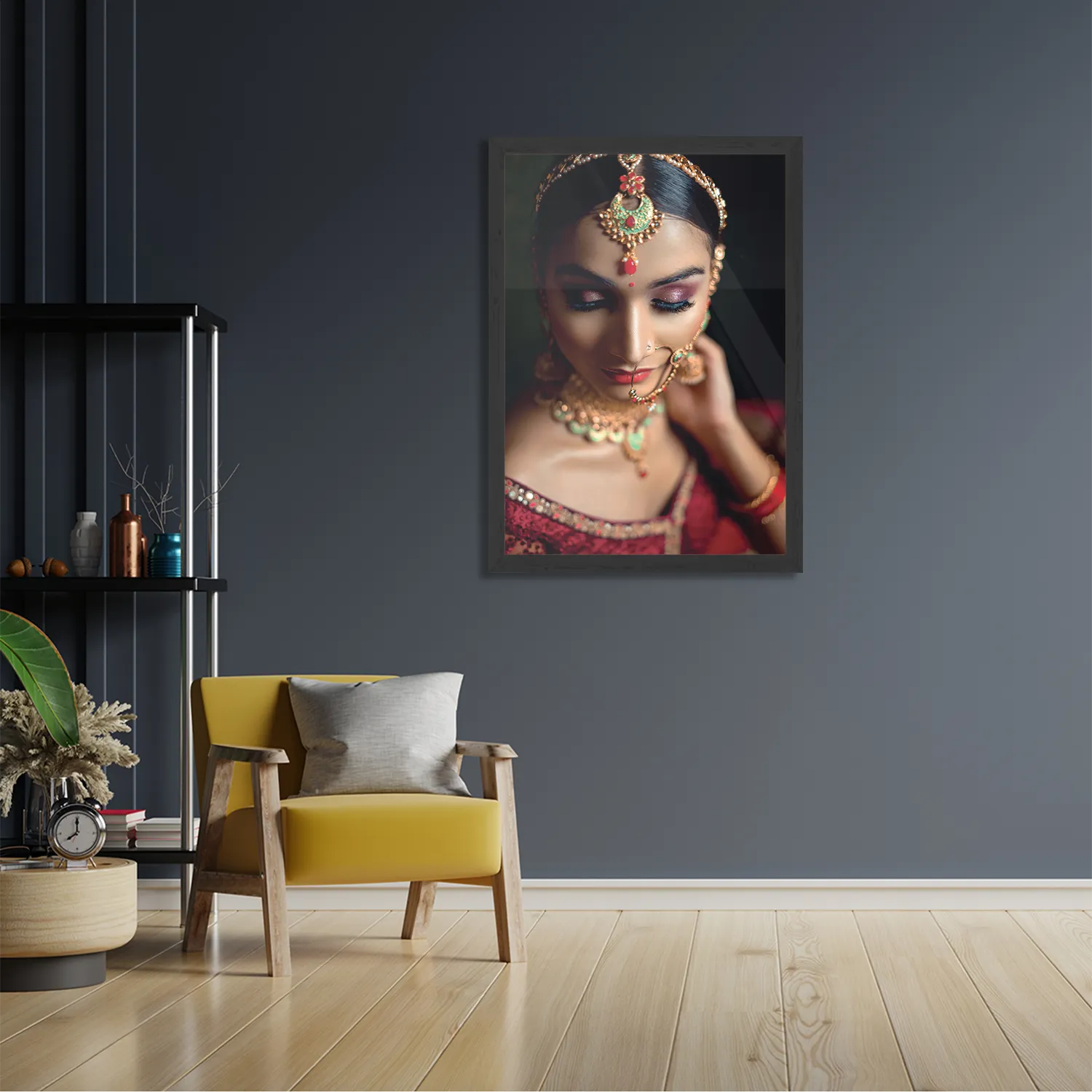 Poster Indiaanse Vrouw In Kostuum Rechthoek Verticaal Met Lijst Template PBL 50 70 Verticaal Mensen 21 2