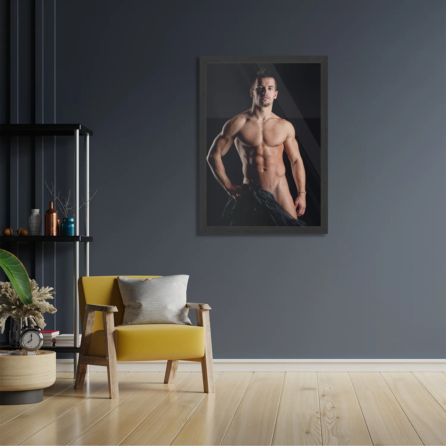 Poster Man Met Ontbloot Bovenlichaam Rechthoek Verticaal Met Lijst Template PBL 50 70 Verticaal Mensen 29 2