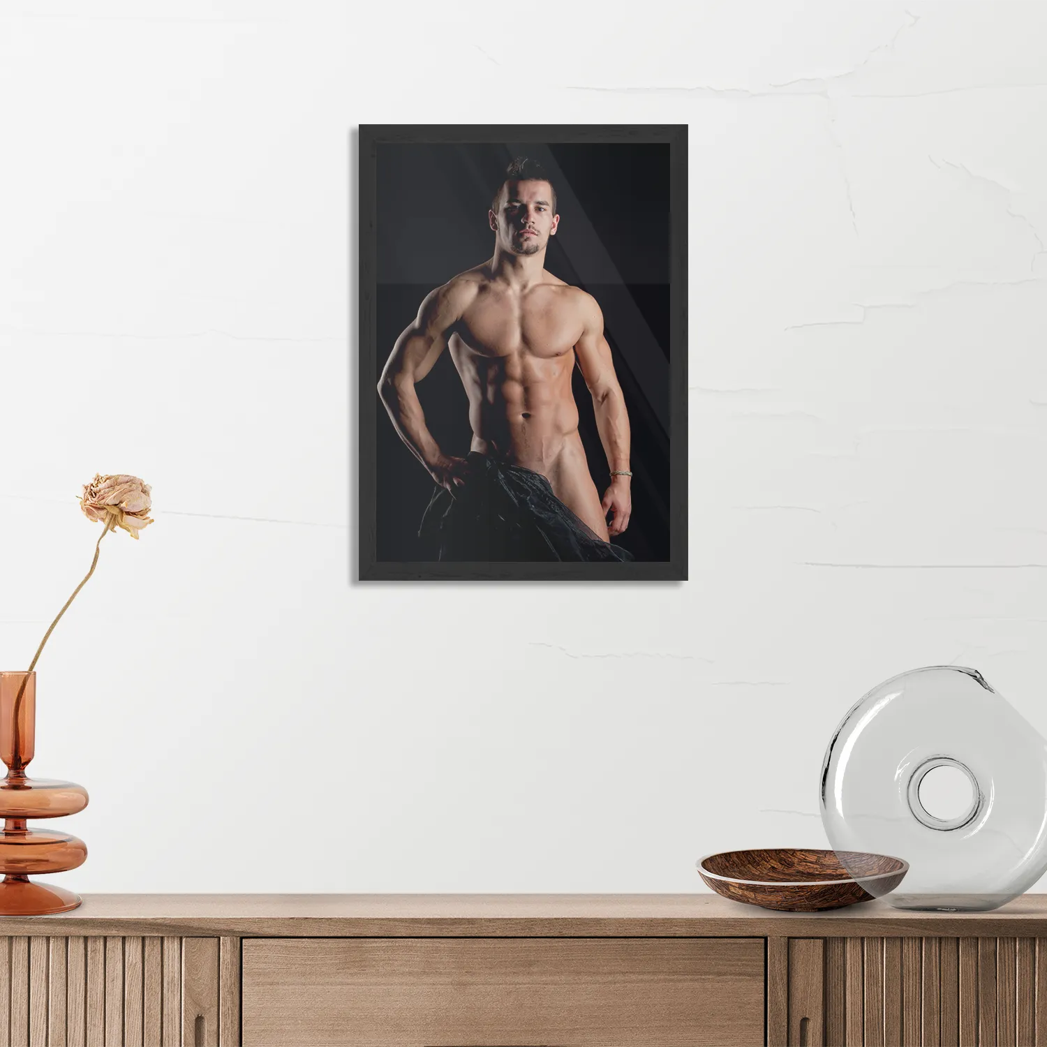 Poster Man Met Ontbloot Bovenlichaam Rechthoek Verticaal Met Lijst Template PBL 50 70 Verticaal Mensen 29 3