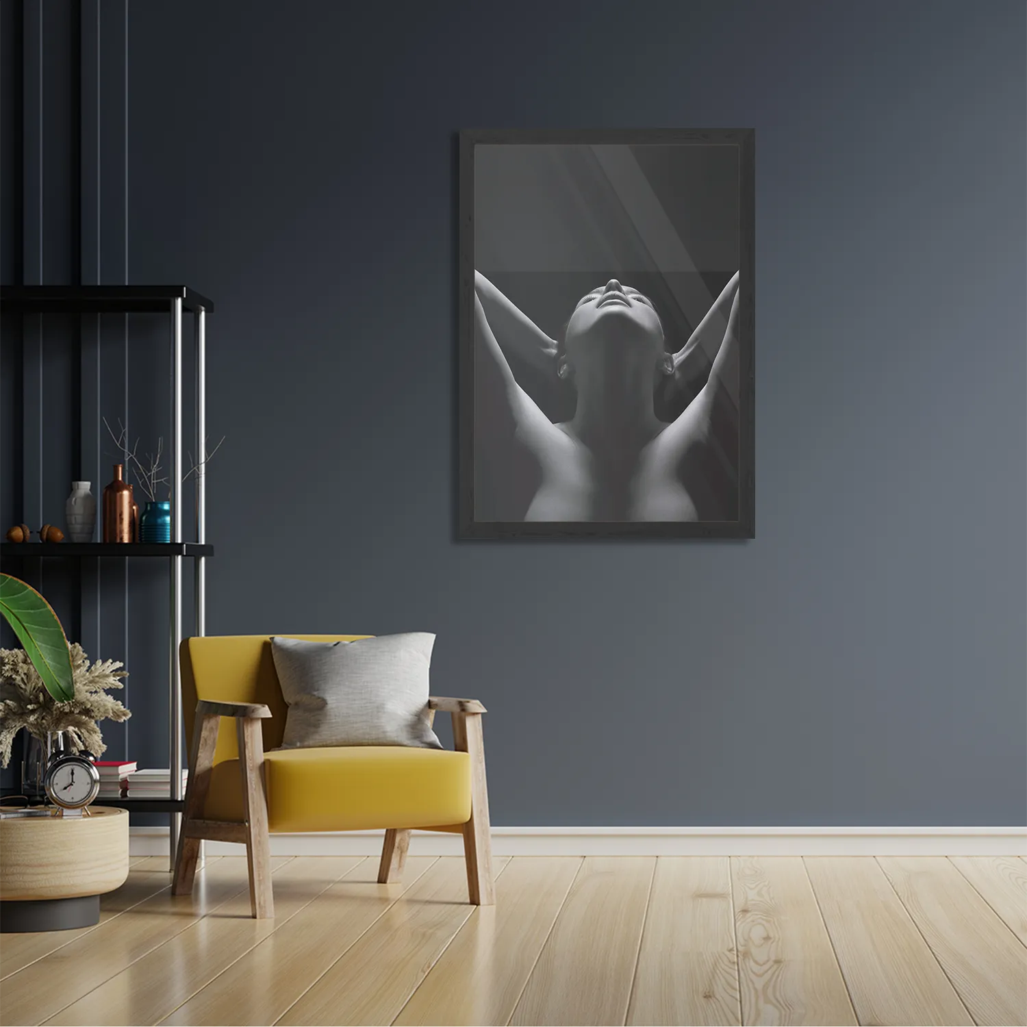 Poster Mooie Vrouw met ontbloot Bovenlichaam Rechthoek Verticaal Met Lijst Template PBL 50 70 Verticaal Mensen 30 2