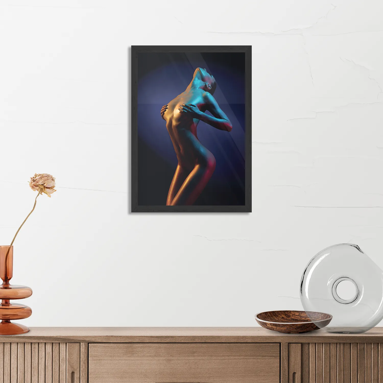 Poster Artistieke Mooie Vrouw Goud 01 Rechthoek Verticaal Met Lijst Template PBL 50 70 Verticaal Mensen 31 3