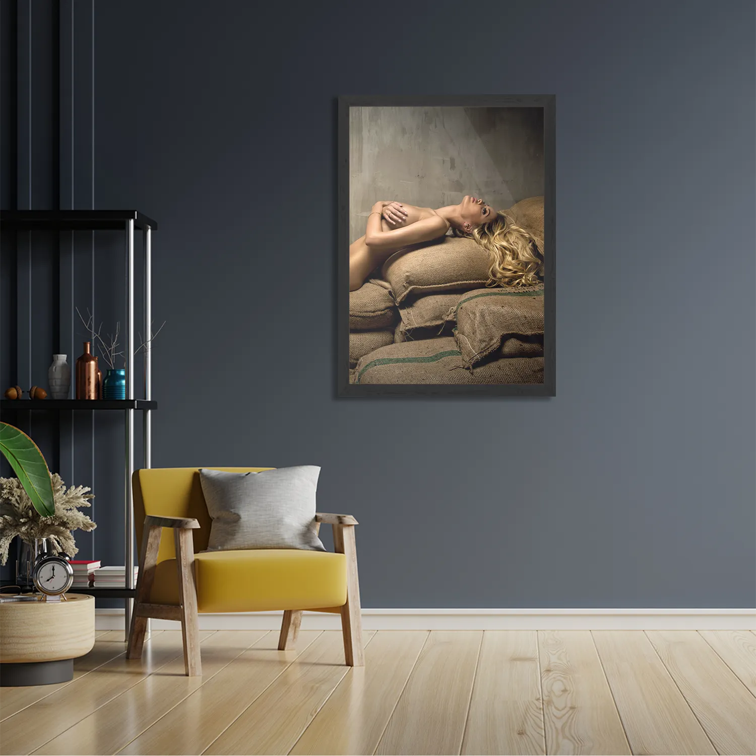 Poster Mooie Blonde Blote Vrouw Industrieel Rechthoek Verticaal Met Lijst Template PBL 50 70 Verticaal Mensen 34 2