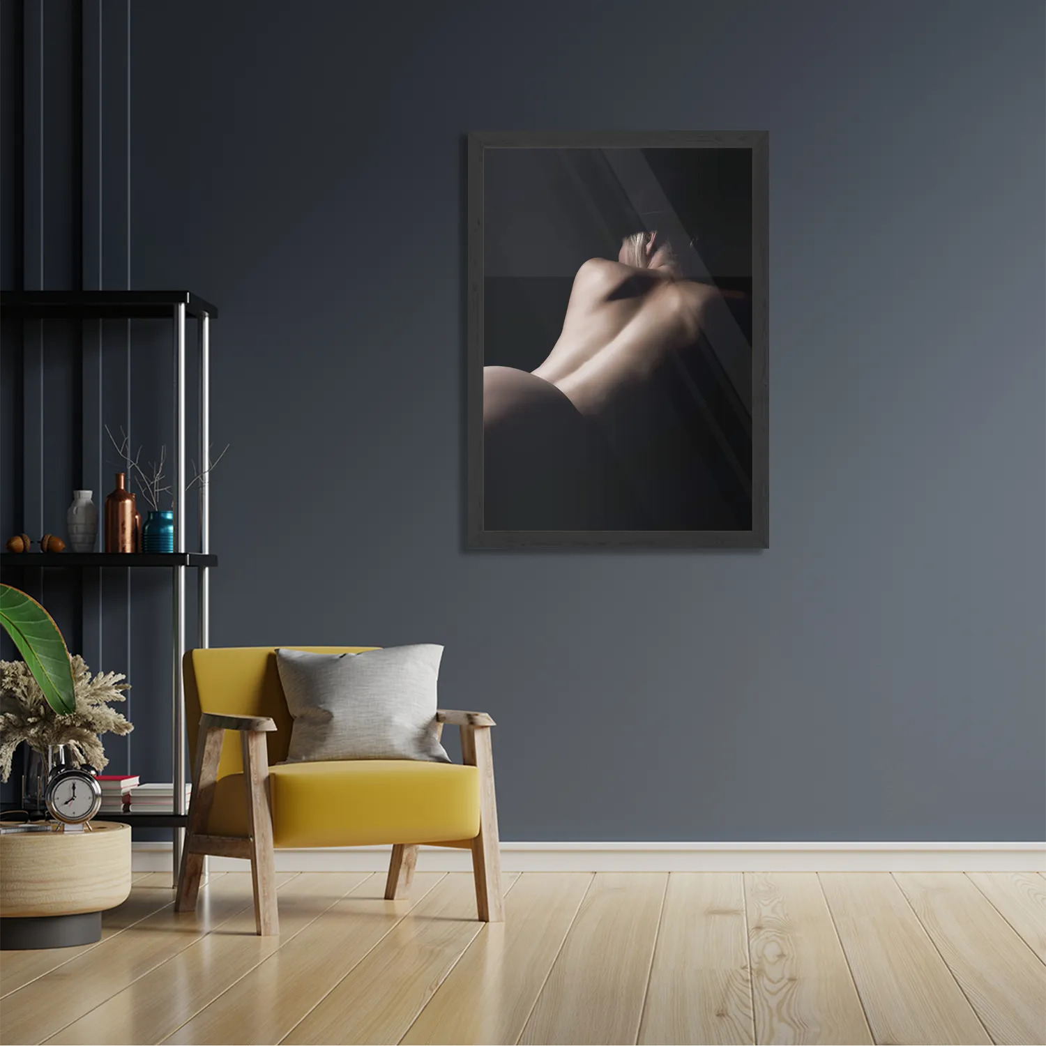 Poster Blote Vrouw achterzijde Met Hoed Rechthoek Verticaal Met Lijst Template PBL 50 70 Verticaal Mensen 37 2