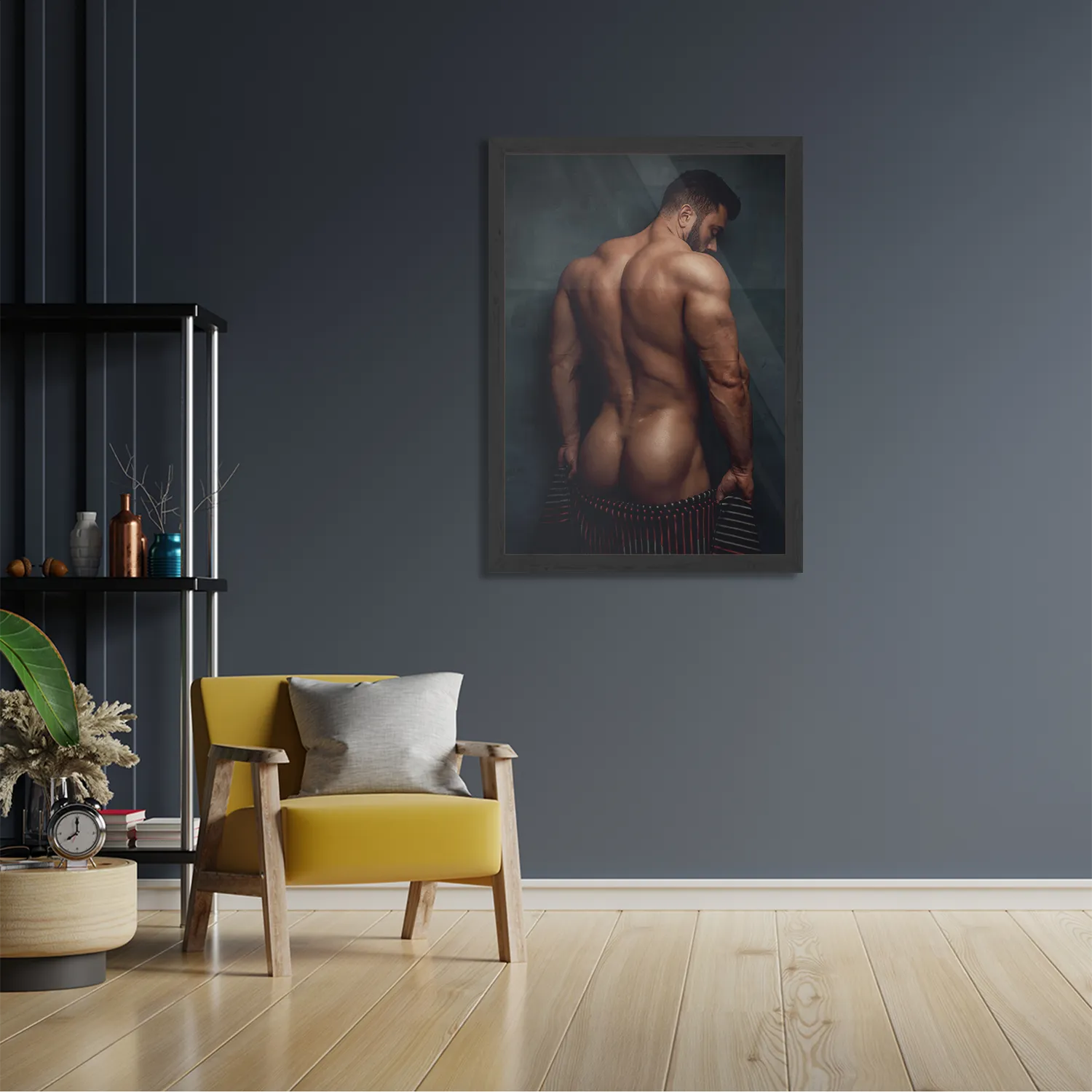 Poster Blote Man Van De Achterzijde Rechthoek Verticaal Met Lijst Template PBL 50 70 Verticaal Mensen 39 2