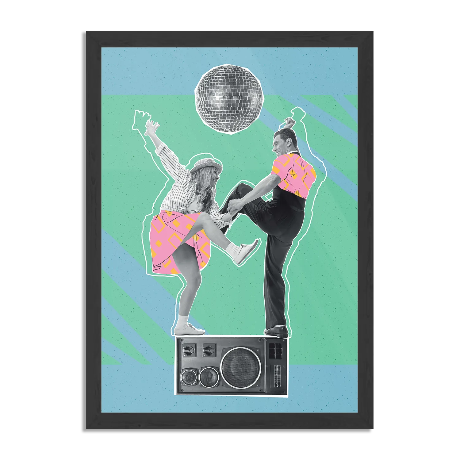 Poster The Dancing Disco Rechthoek Verticaal Met Lijst Template PBL 50 70 Verticaal Muziek 1 1
