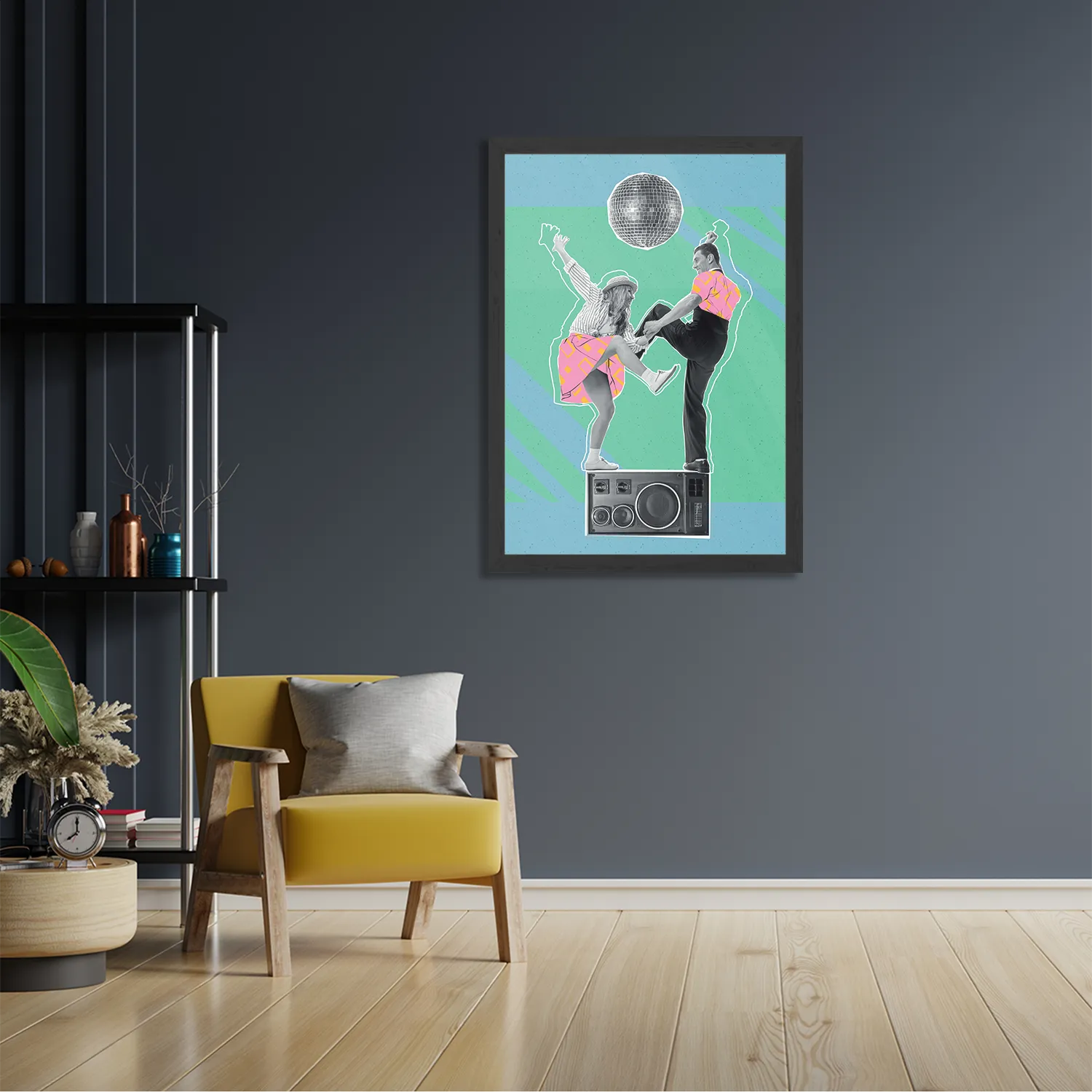 Poster The Dancing Disco Rechthoek Verticaal Met Lijst Template PBL 50 70 Verticaal Muziek 1 2