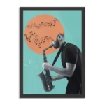 Poster Saxofonist Rechthoek Verticaal Met Lijst Template PBL 50 70 Verticaal Muziek 10 1