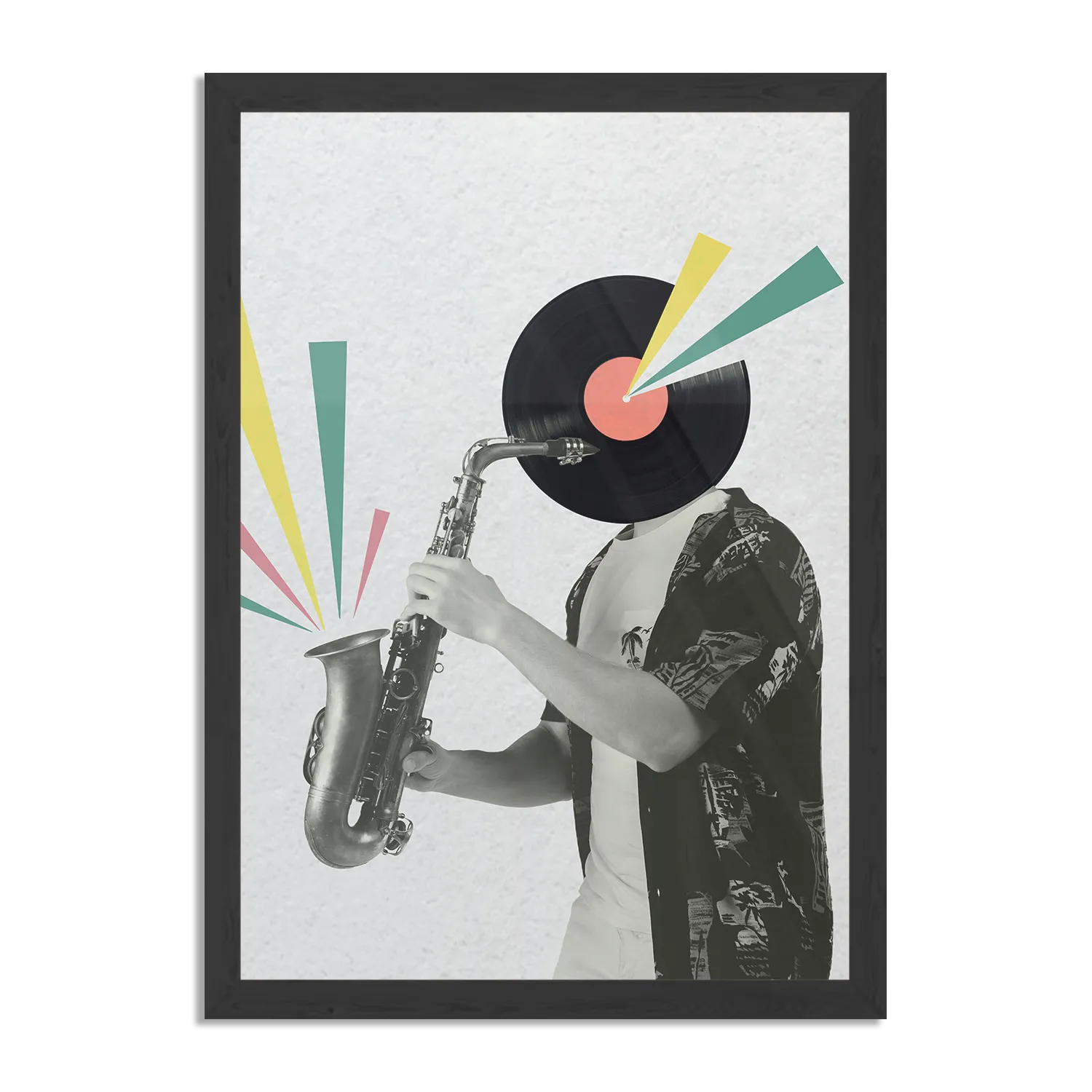 Poster De saxofoon Rechthoek Verticaal Met Lijst Template PBL 50 70 Verticaal Muziek 11 1