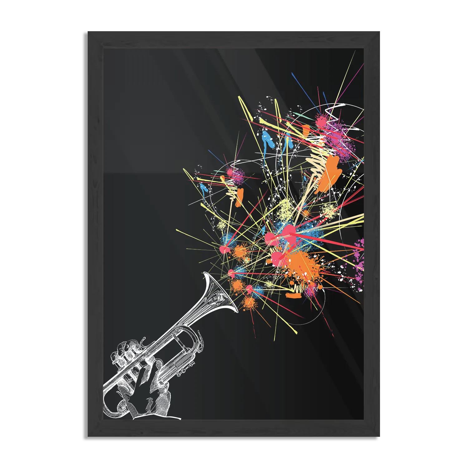 Poster Trompetter Rechthoek Verticaal Met Lijst Template PBL 50 70 Verticaal Muziek 12 1