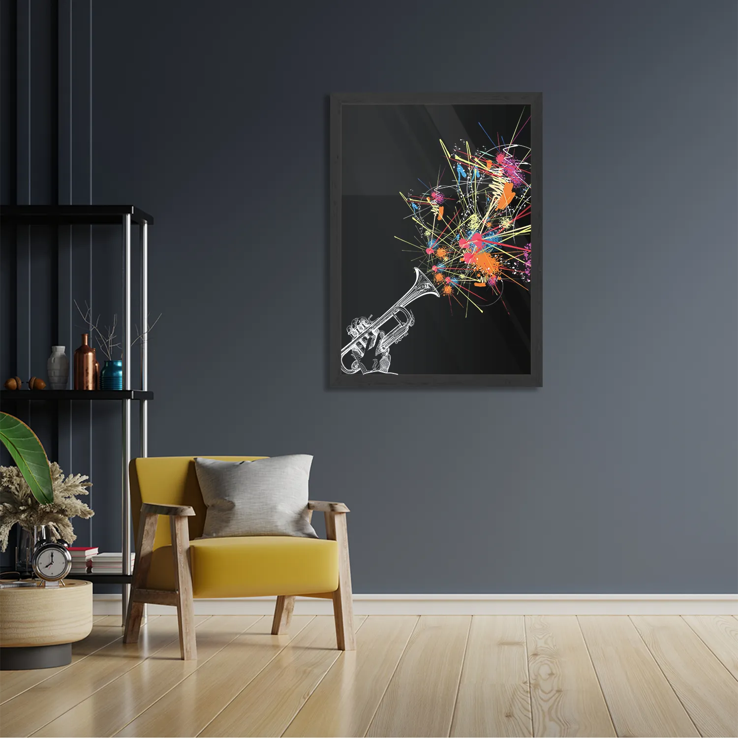 Poster Trompetter Rechthoek Verticaal Met Lijst Template PBL 50 70 Verticaal Muziek 12 2