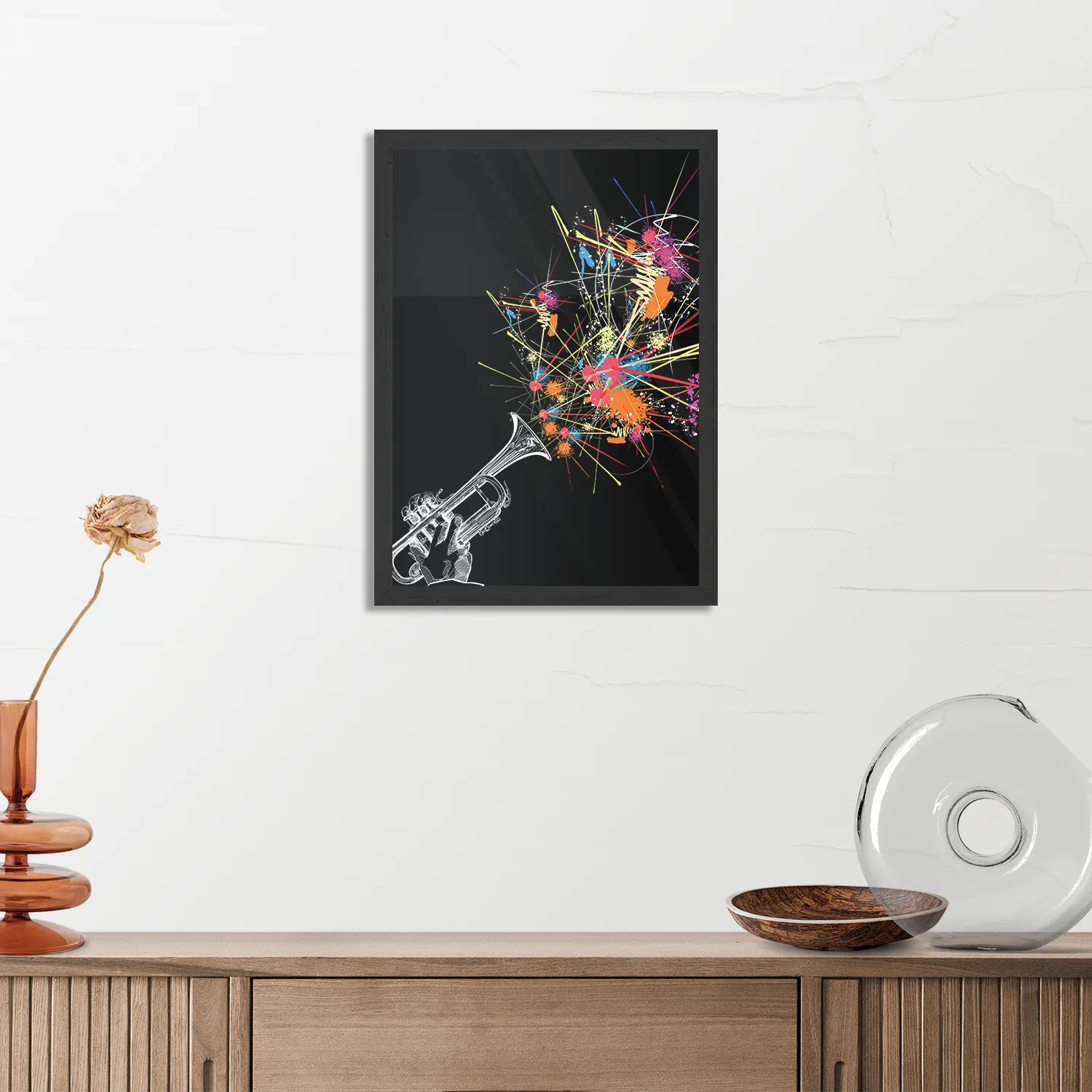 Poster Trompetter Rechthoek Verticaal Met Lijst Template PBL 50 70 Verticaal Muziek 12 3