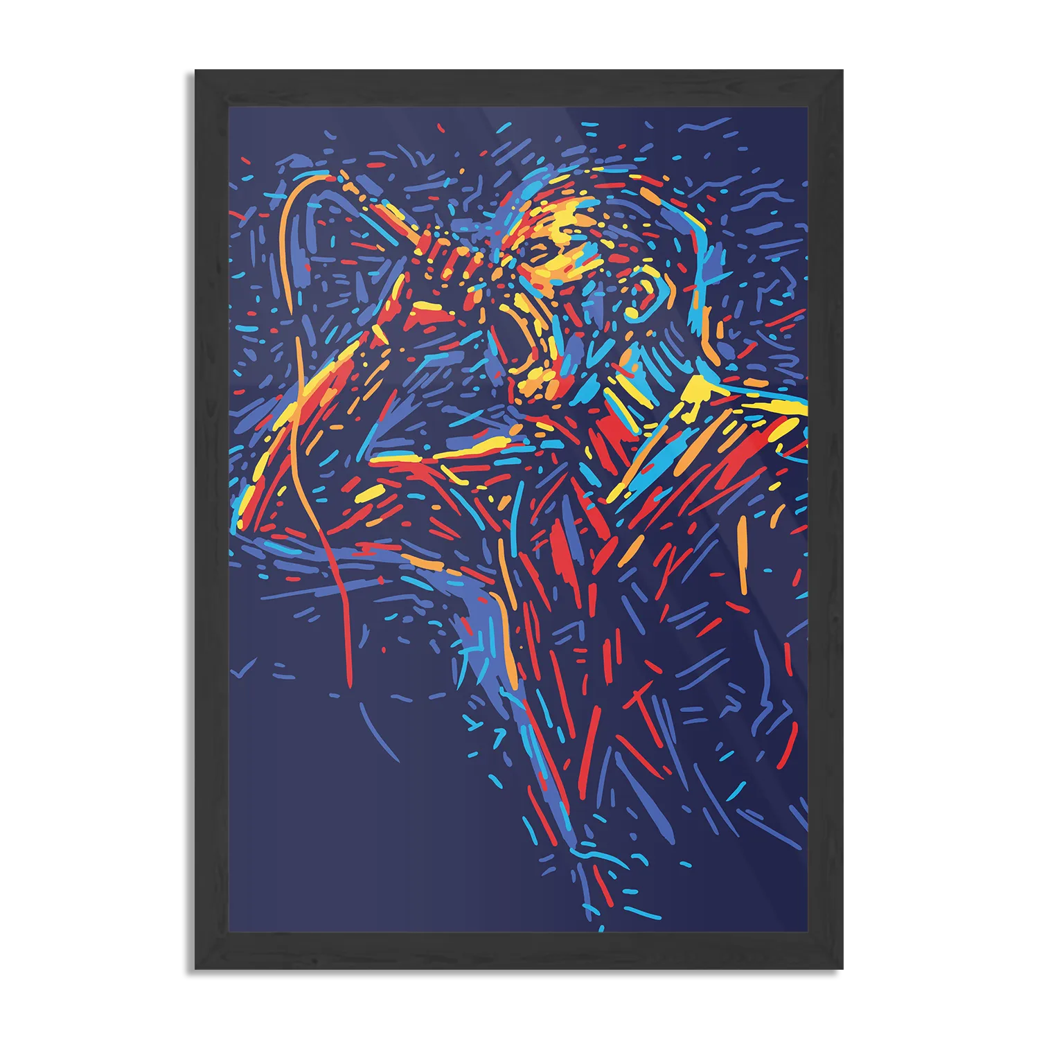 Poster Kleurrijke Zanger 01 Rechthoek Verticaal Met Lijst Template PBL 50 70 Verticaal Muziek 16 1