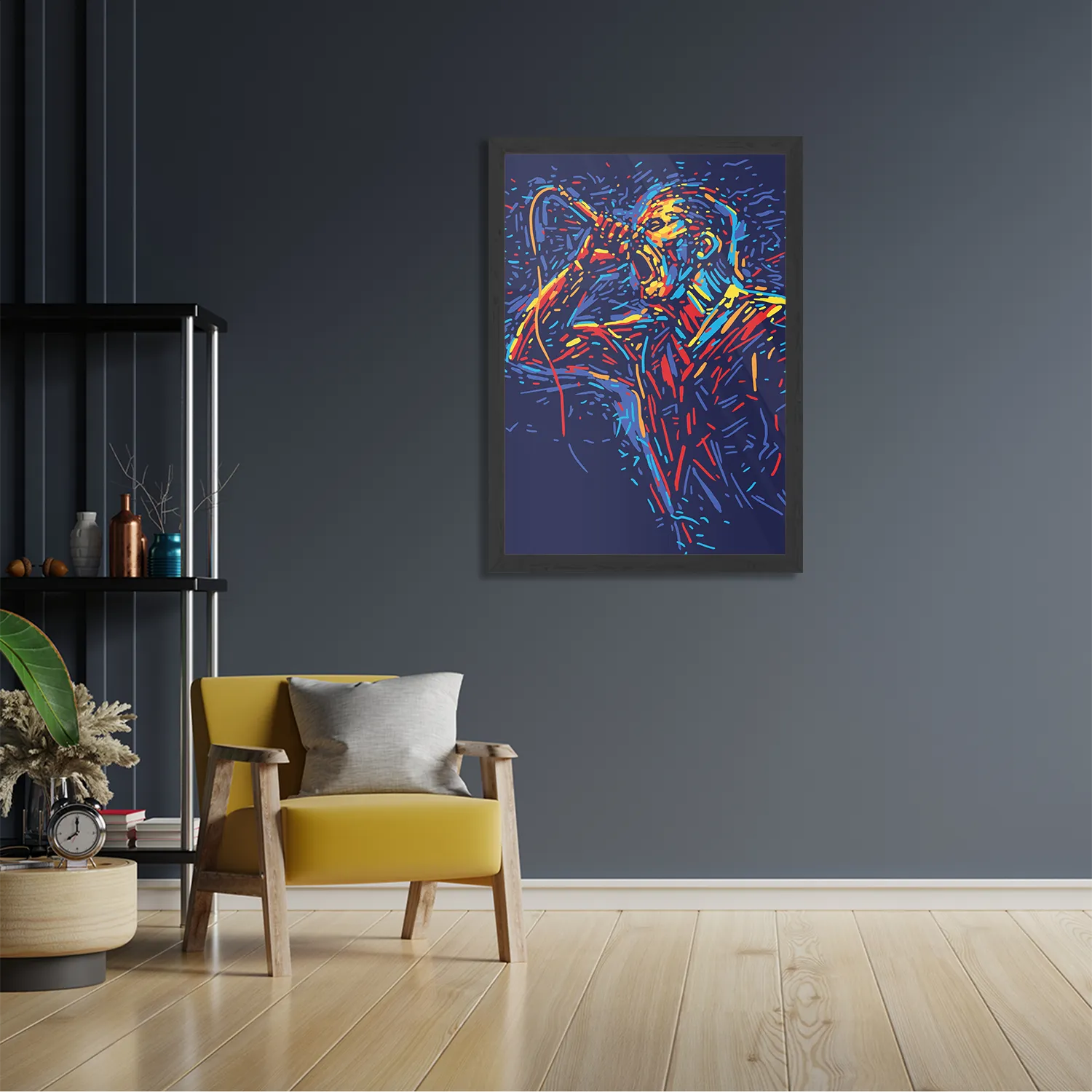 Poster Kleurrijke Zanger 01 Rechthoek Verticaal Met Lijst Template PBL 50 70 Verticaal Muziek 16 2